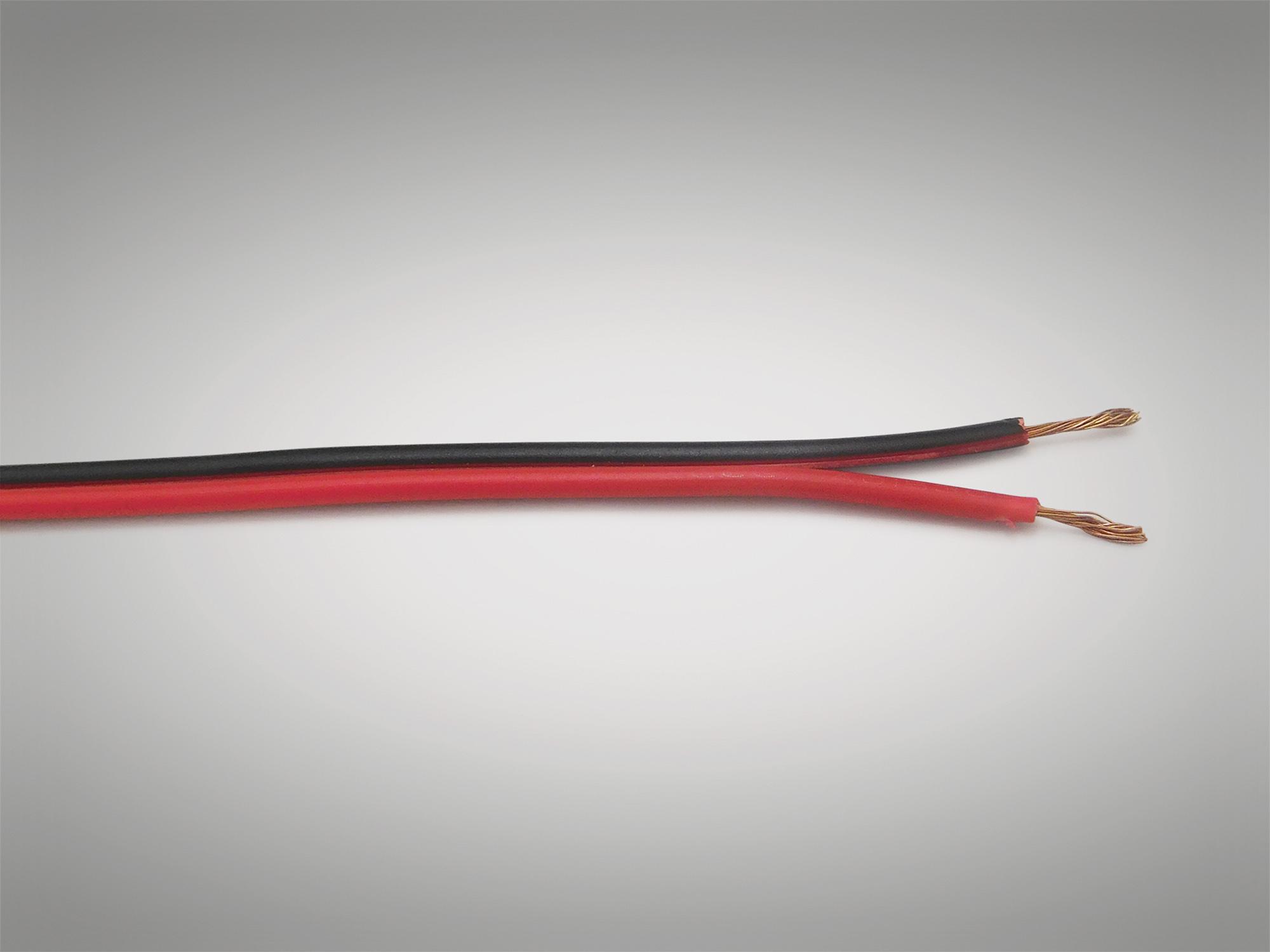 Cavo 1m 2 Core Figure 8 0.5mm Black/Red Cable Suitable For Wiring LED Items (qty ordered will be supplied as one continuous length)