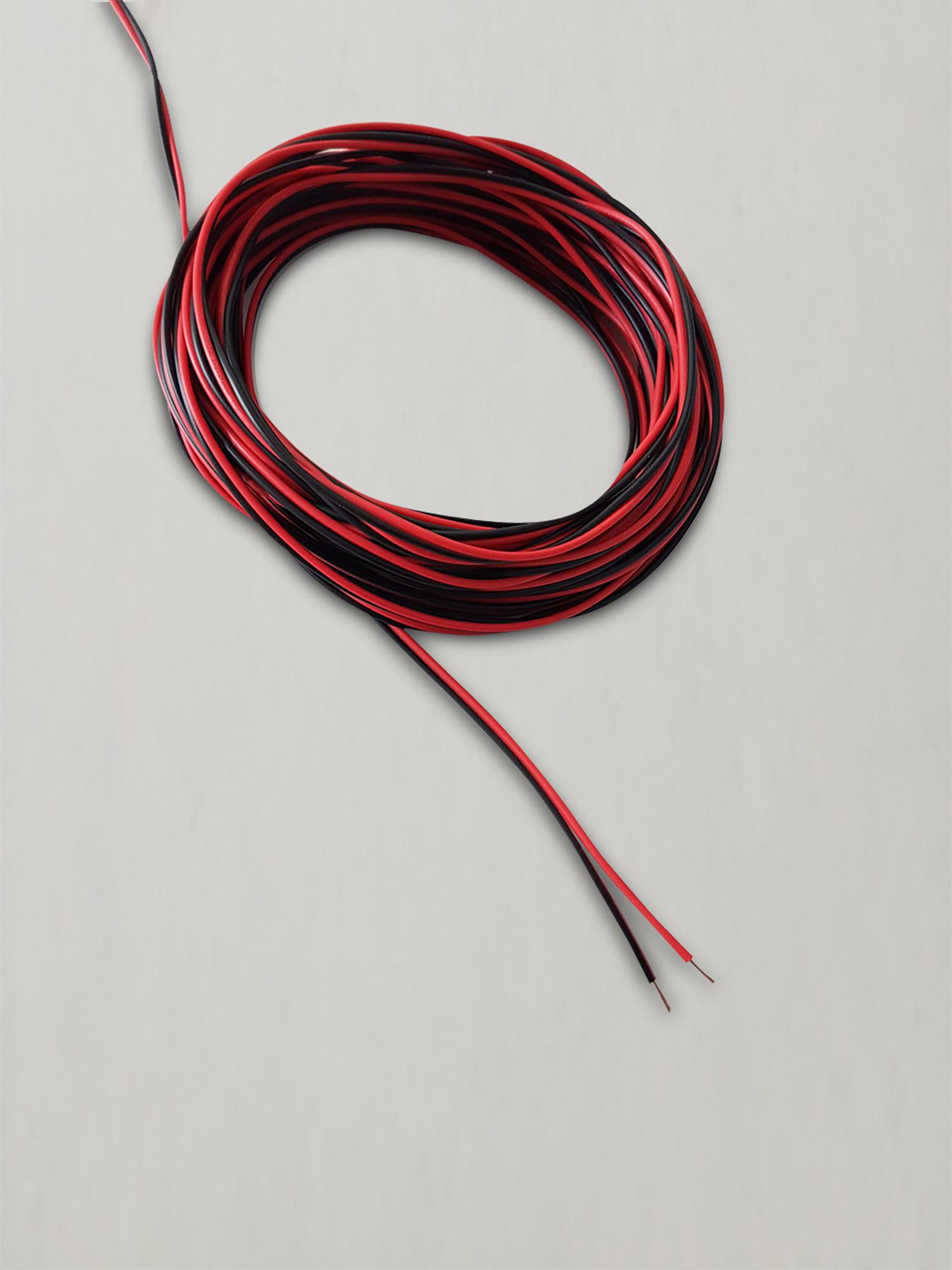 Cavo 1m 2 Core Figure 8 0.5mm Black/Red Cable Suitable For Wiring LED Items (qty ordered will be supplied as one continuous length)