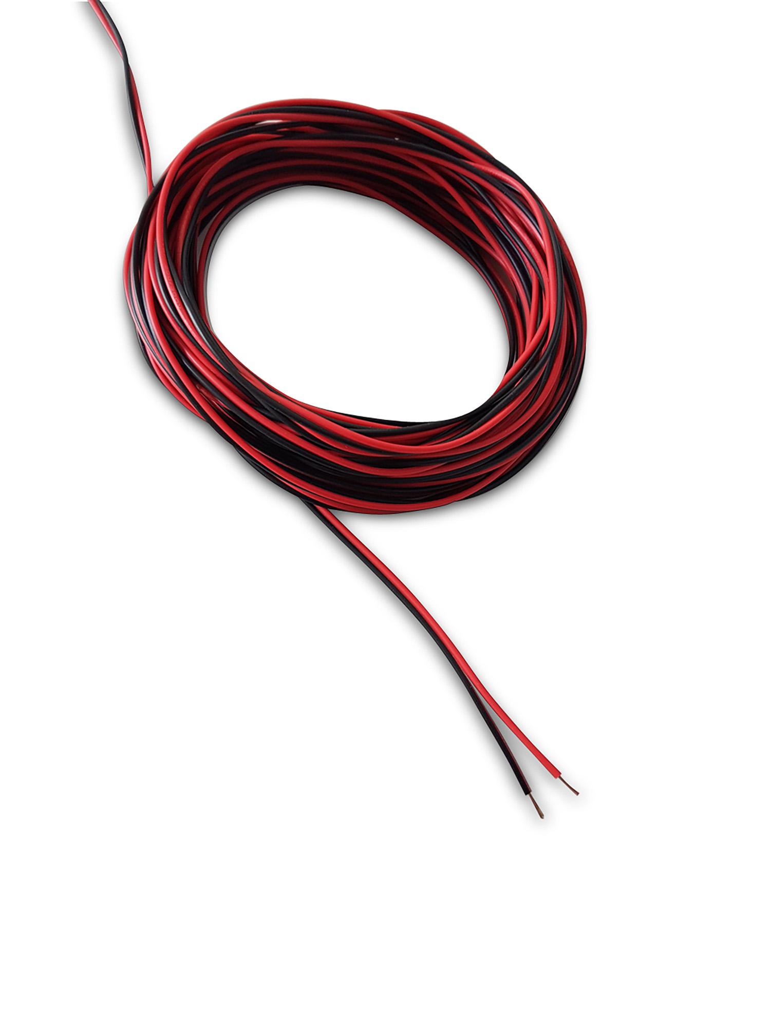 Cavo 1m 2 Core Figure 8 0.5mm Black/Red Cable Suitable For Wiring LED Items (qty ordered will be supplied as one continuous length)