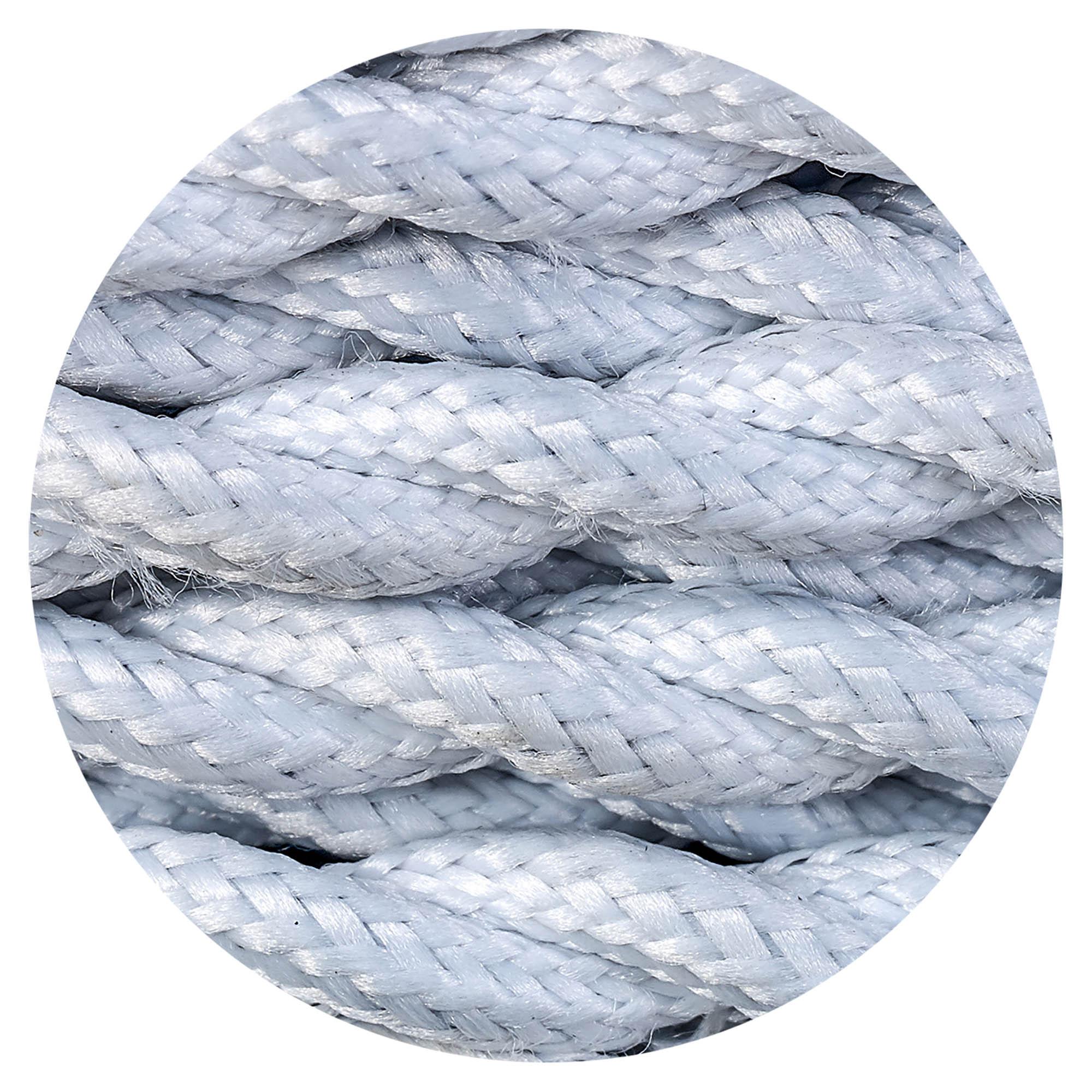 Cavo 1m White Braided Twisted 2 Core 0.75mm Cable VDE Approved (qty ordered will be supplied as one continuous length)