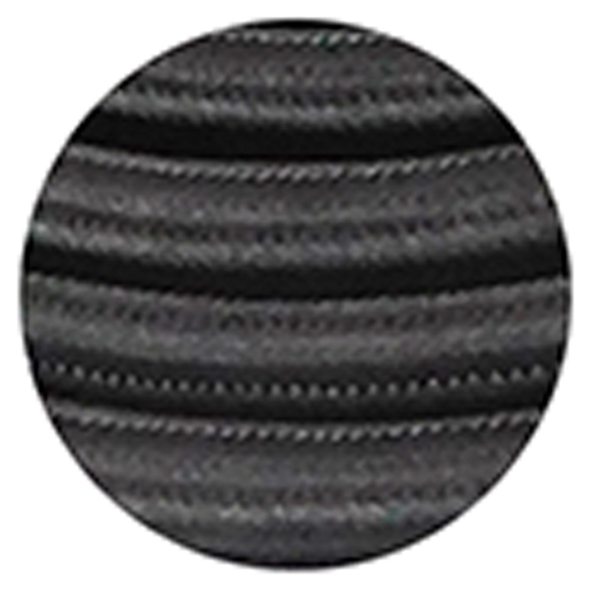 Cavo 1m Black Braided 3 Core 0.75mm Cable VDE Approved (qty ordered will be supplied as one continuous length)