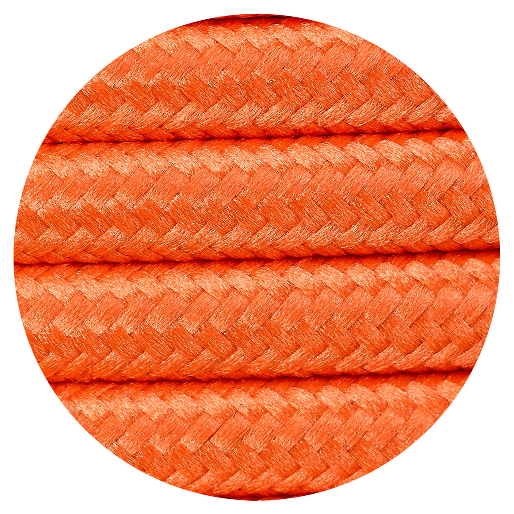 Cavo 1m Orange Braided 2 Core 0.75mm Cable VDE Approved (qty ordered will be supplied as one continuous length)