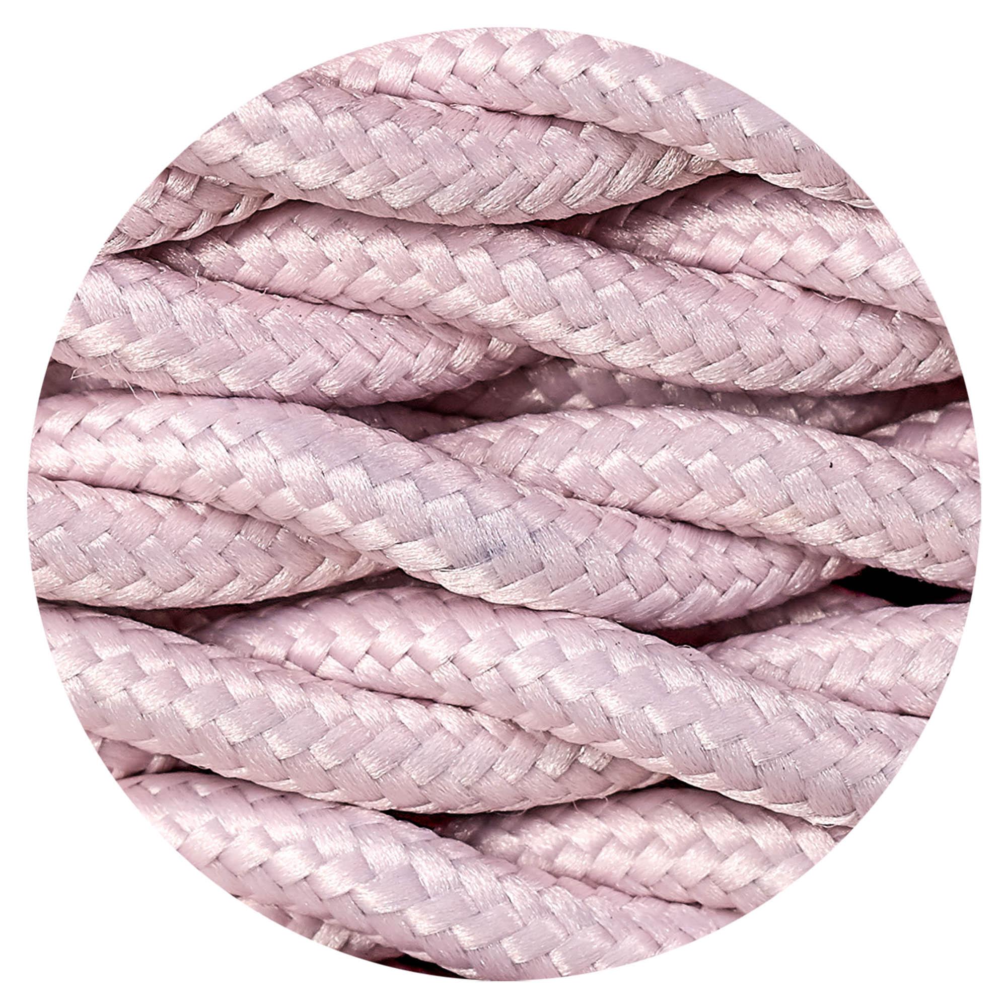 Cavo 1m Pink Braided Twisted 2 Core 0.75mm Cable VDE Approved (qty ordered will be supplied as one continuous length)
