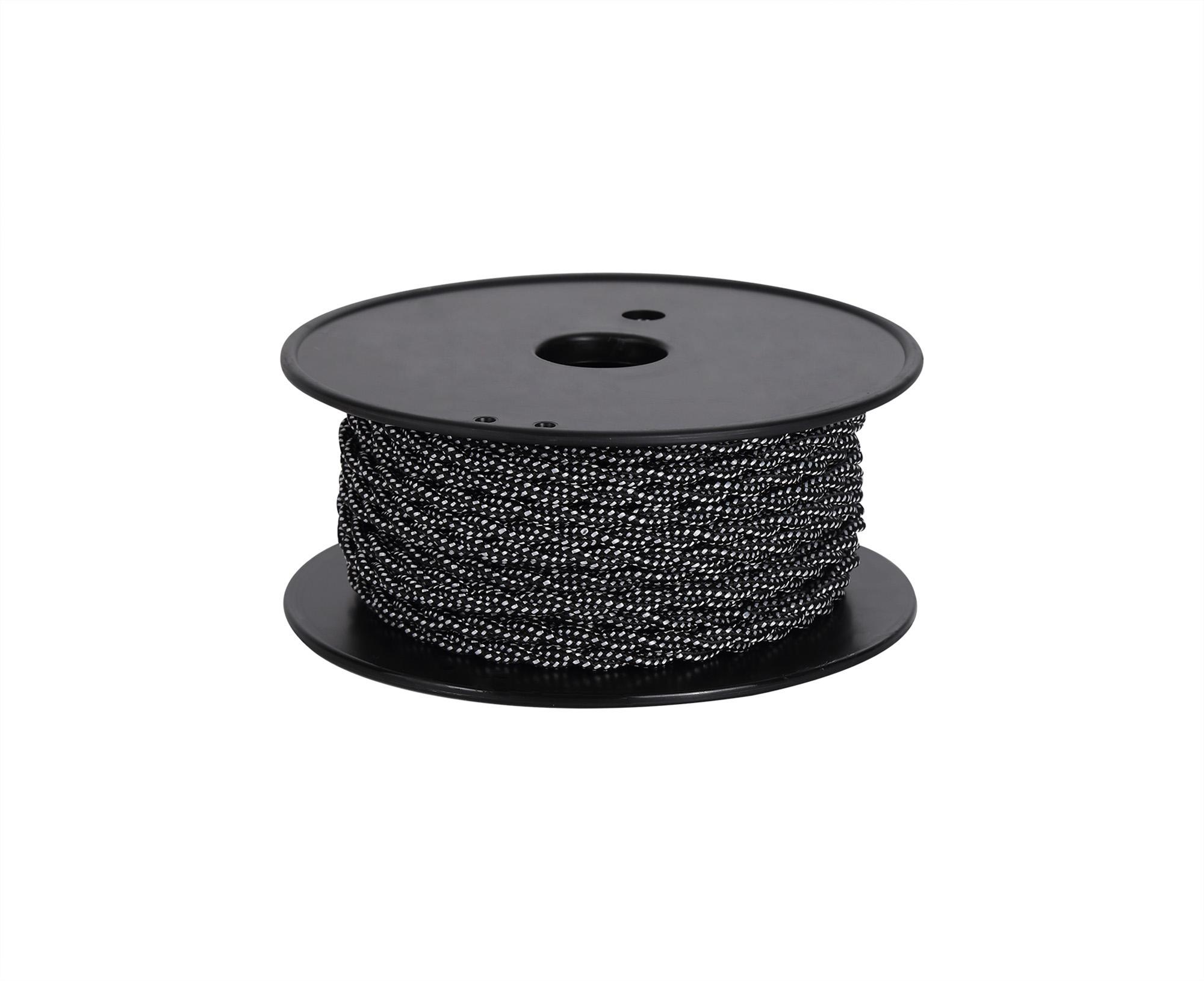Cavo 1m Black & White Spot Braided Twisted 2 Core 0.75mm Cable VDE Approved (qty ordered will be supplied as one continuous length)