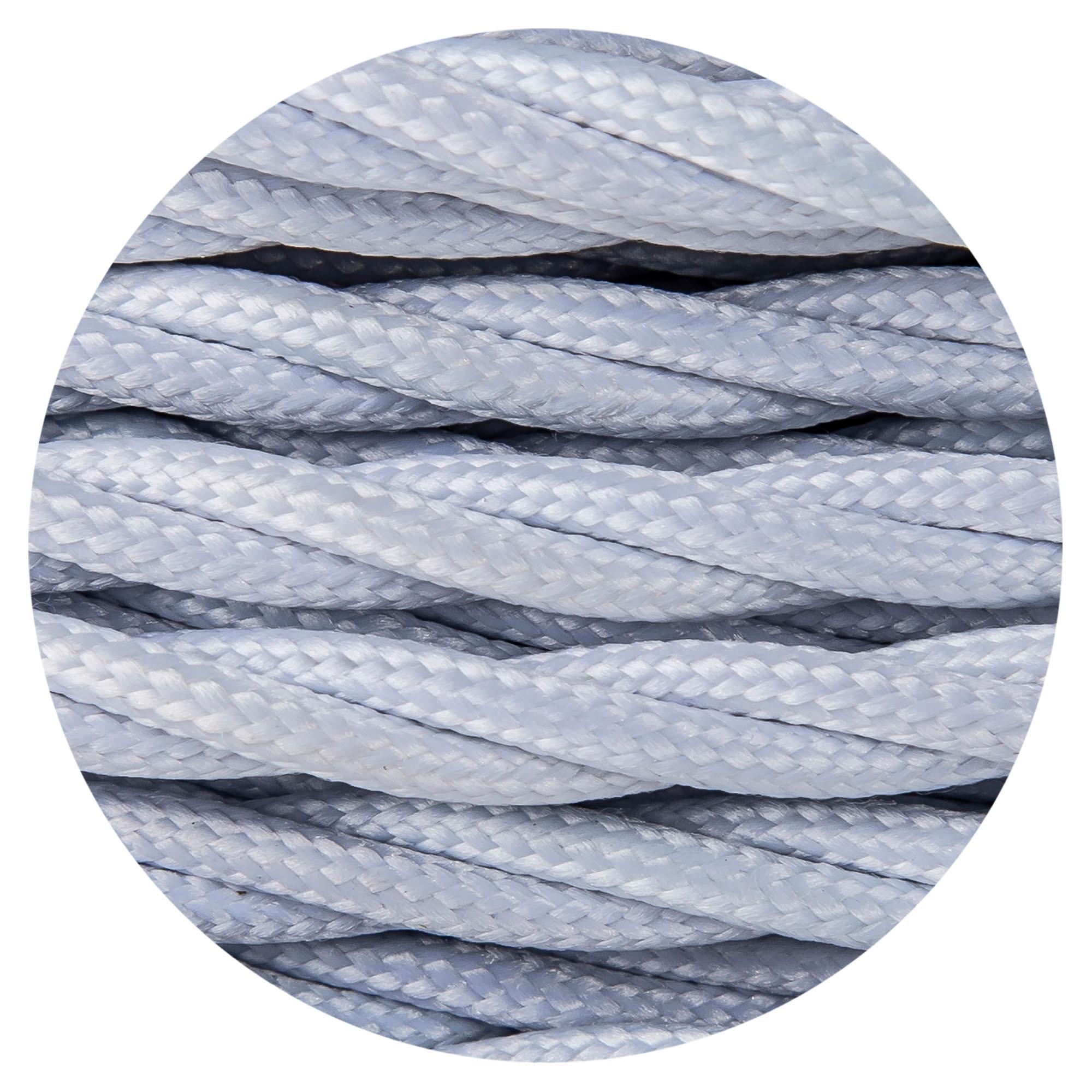 Cavo 1m White Braided Twisted 3 Core 0.75mm Cable VDE Approved (qty ordered will be supplied as one continuous length)