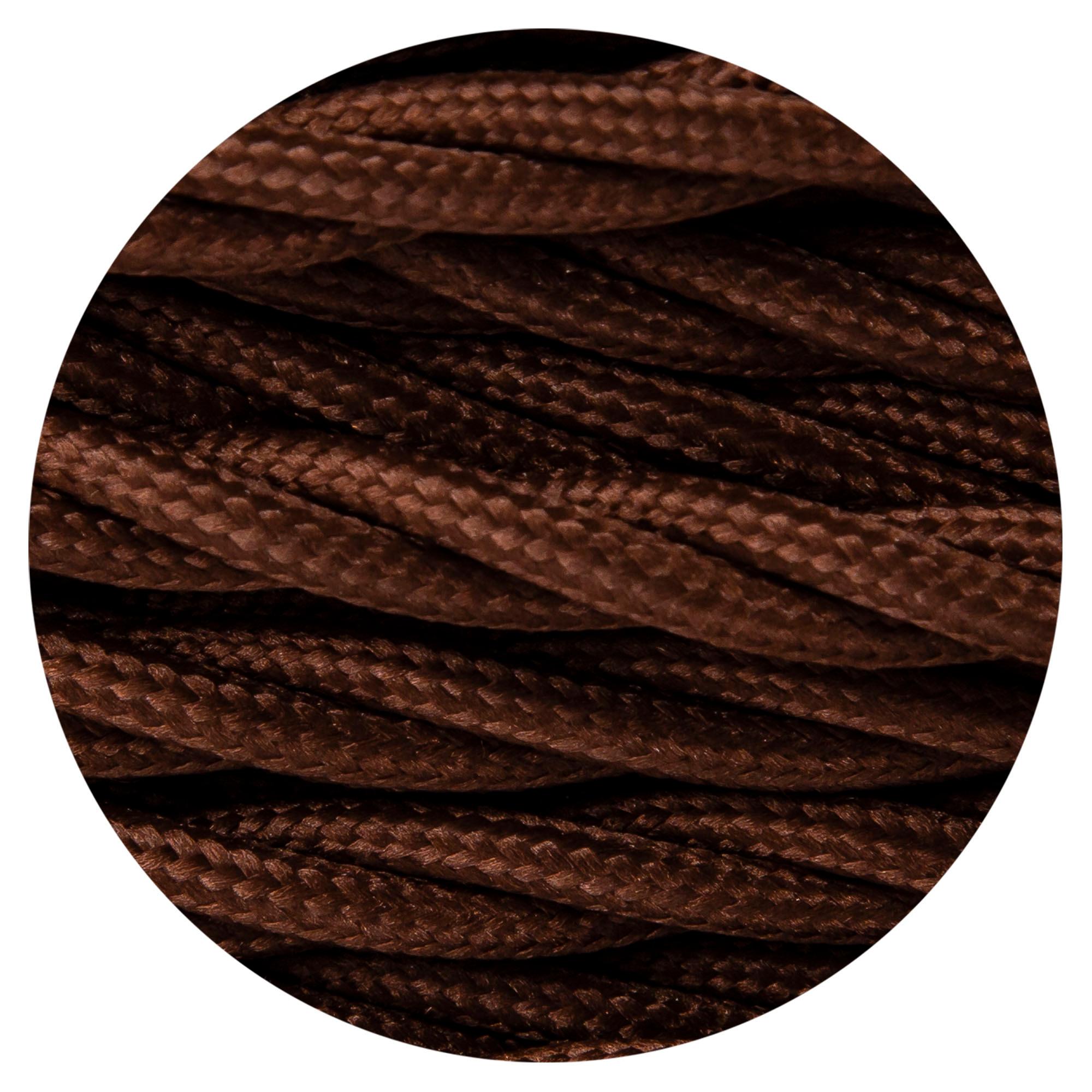 Cavo 1m Brown Braided Twisted 3 Core 0.75mm Cable VDE Approved (qty ordered will be supplied as one continuous length)