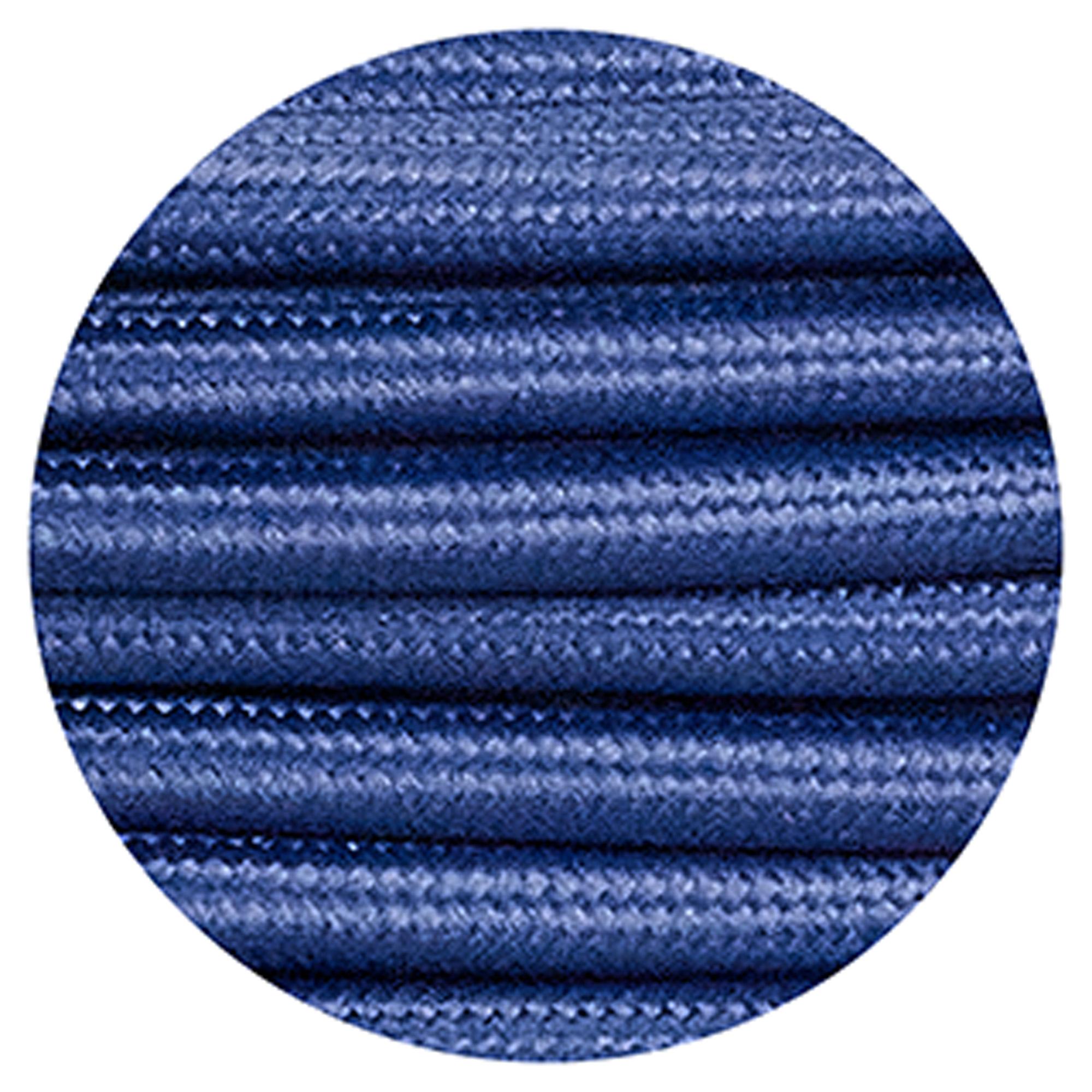 Cavo 1m Dark Blue Braided 3 Core 0.75mm Cable VDE Approved (qty ordered will be supplied as one continuous length)