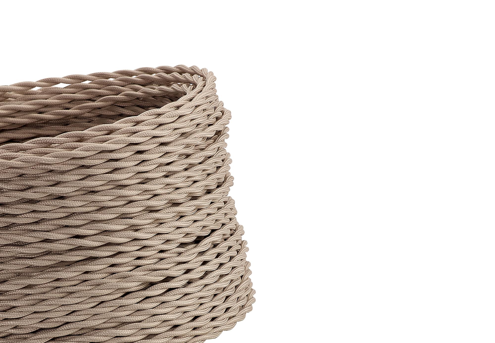 Cavo 1m Ivory Braided Twisted 2 Core 0.75mm Cable VDE Approved (qty ordered will be supplied as one continuous length)