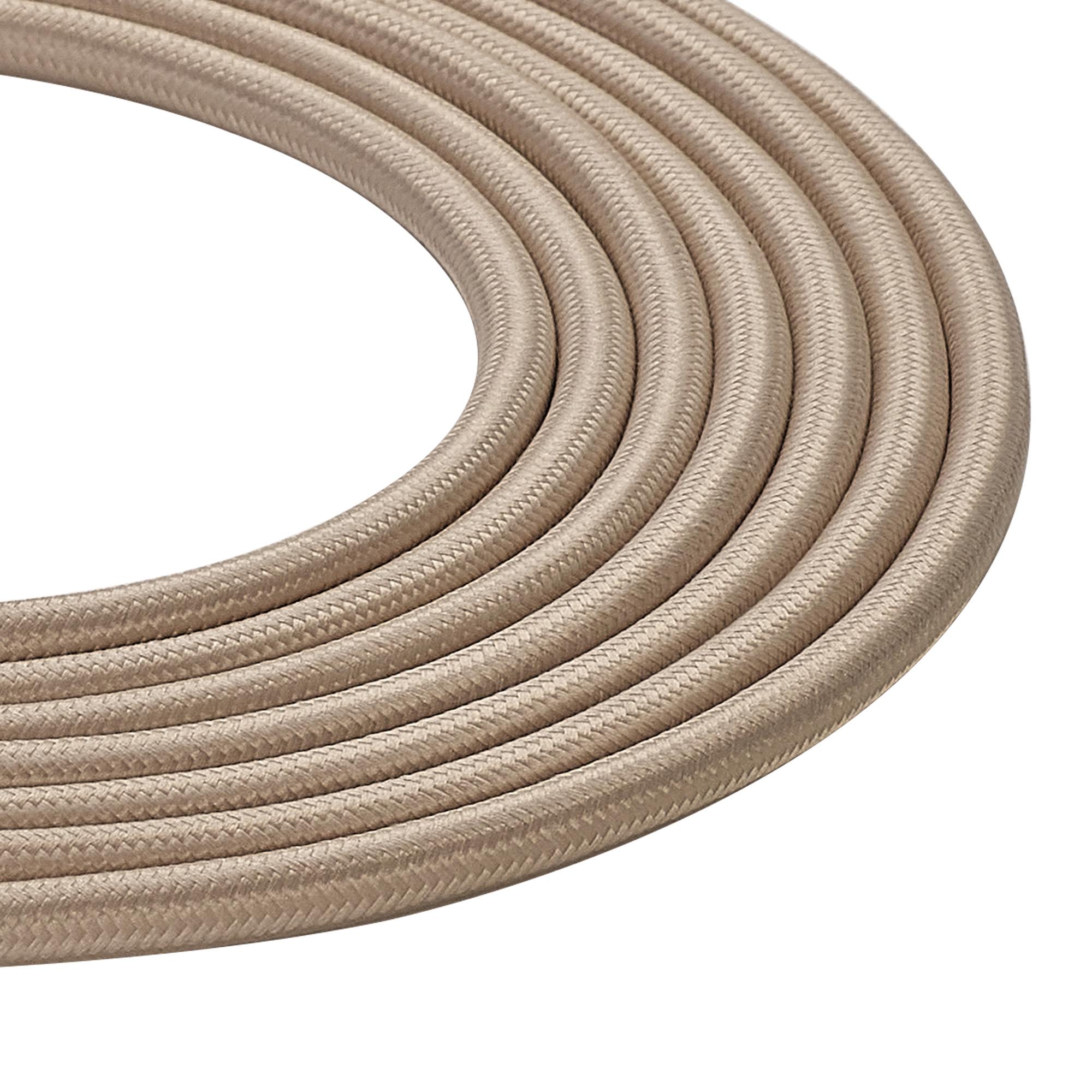 Cavo 1m Ivory Braided 3 Core 0.75mm Cable VDE Approved (qty ordered will be supplied as one continuous length)
