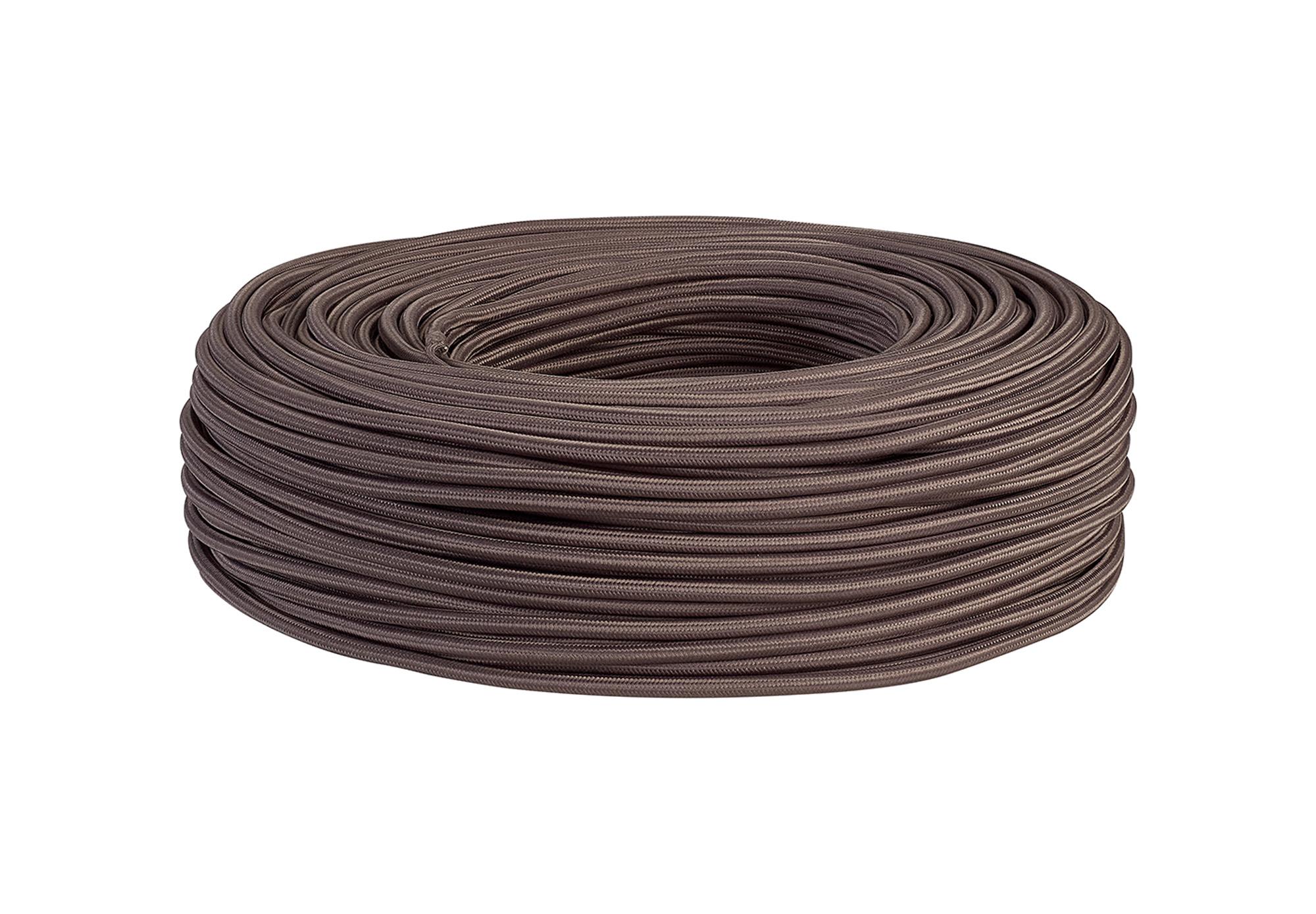 Cavo 1m Grey Braided 3 Core 0.75mm Cable VDE Approved (qty ordered will be supplied as one continuous length)