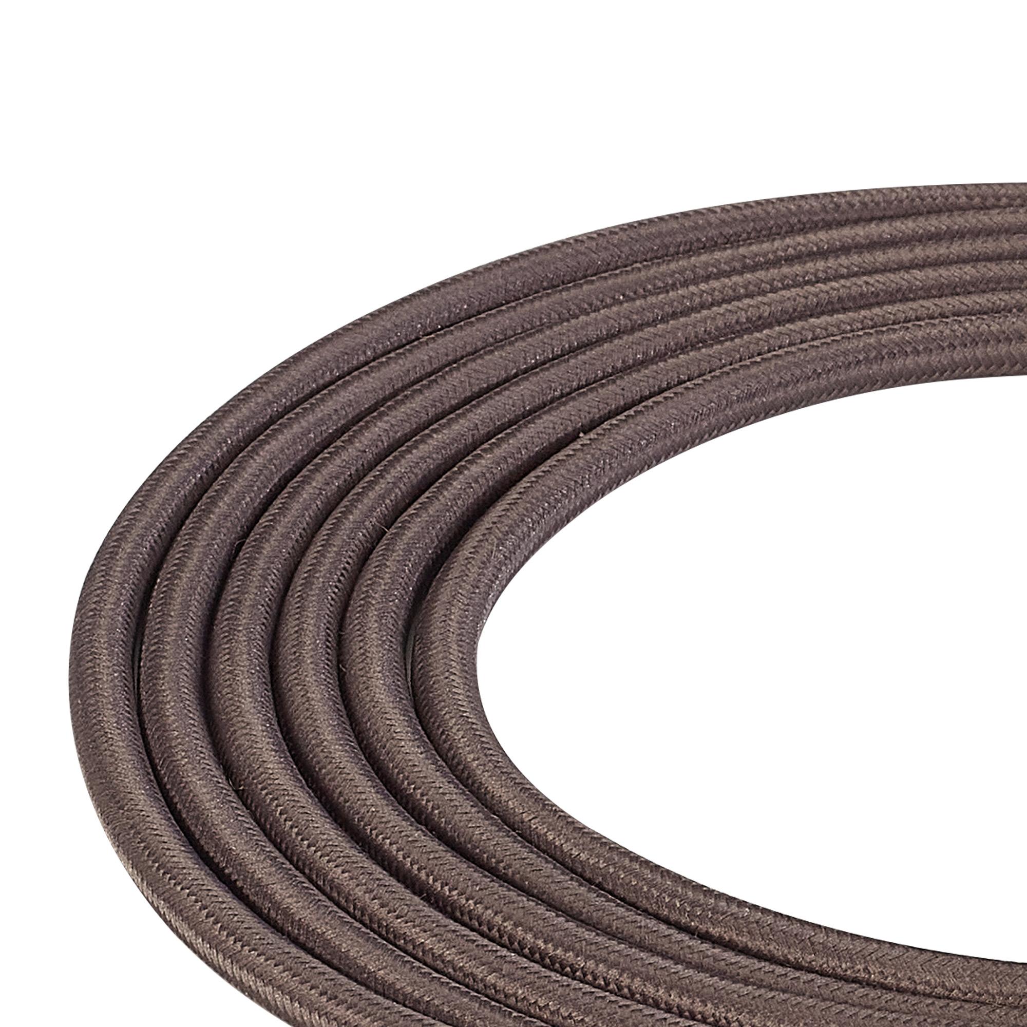 Cavo 1m Grey Braided 3 Core 0.75mm Cable VDE Approved (qty ordered will be supplied as one continuous length)