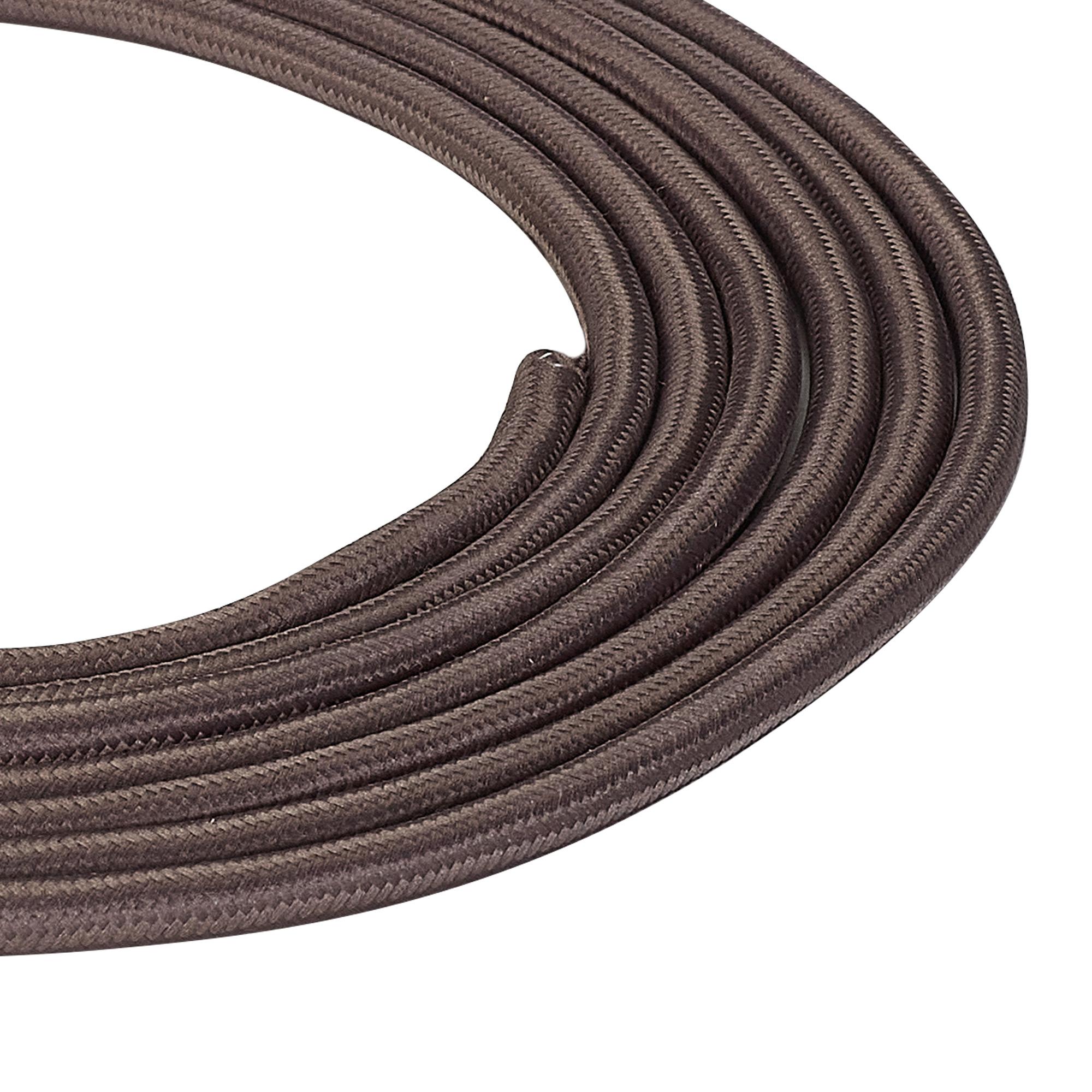 Cavo 1m Grey Braided 3 Core 0.75mm Cable VDE Approved (qty ordered will be supplied as one continuous length)
