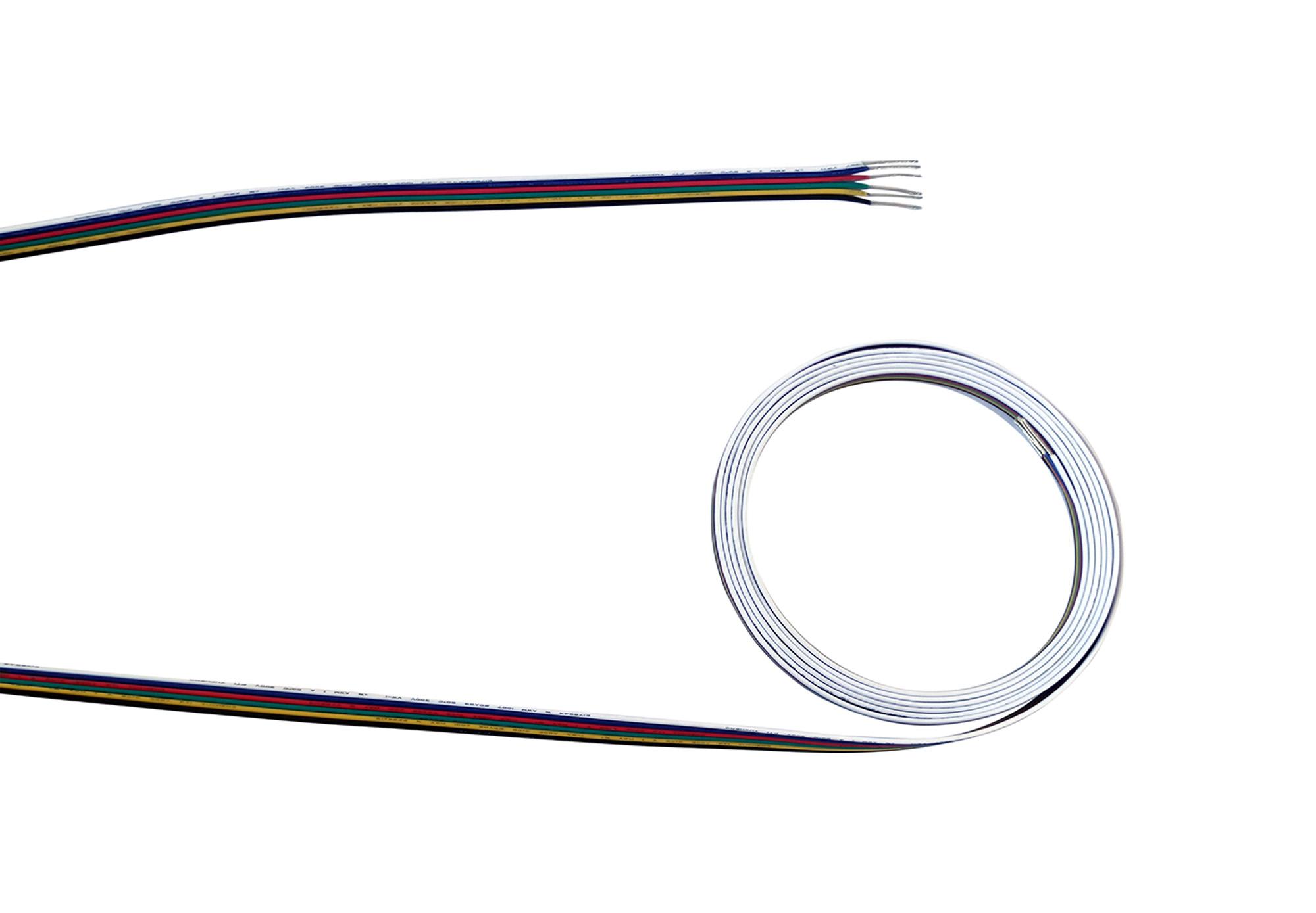 Cavo 1m 6 Core 0.5mm (20 AWG) Cable Suitable For RGB CCT LED Strip  (qty ordered will be supplied as one continuous length)