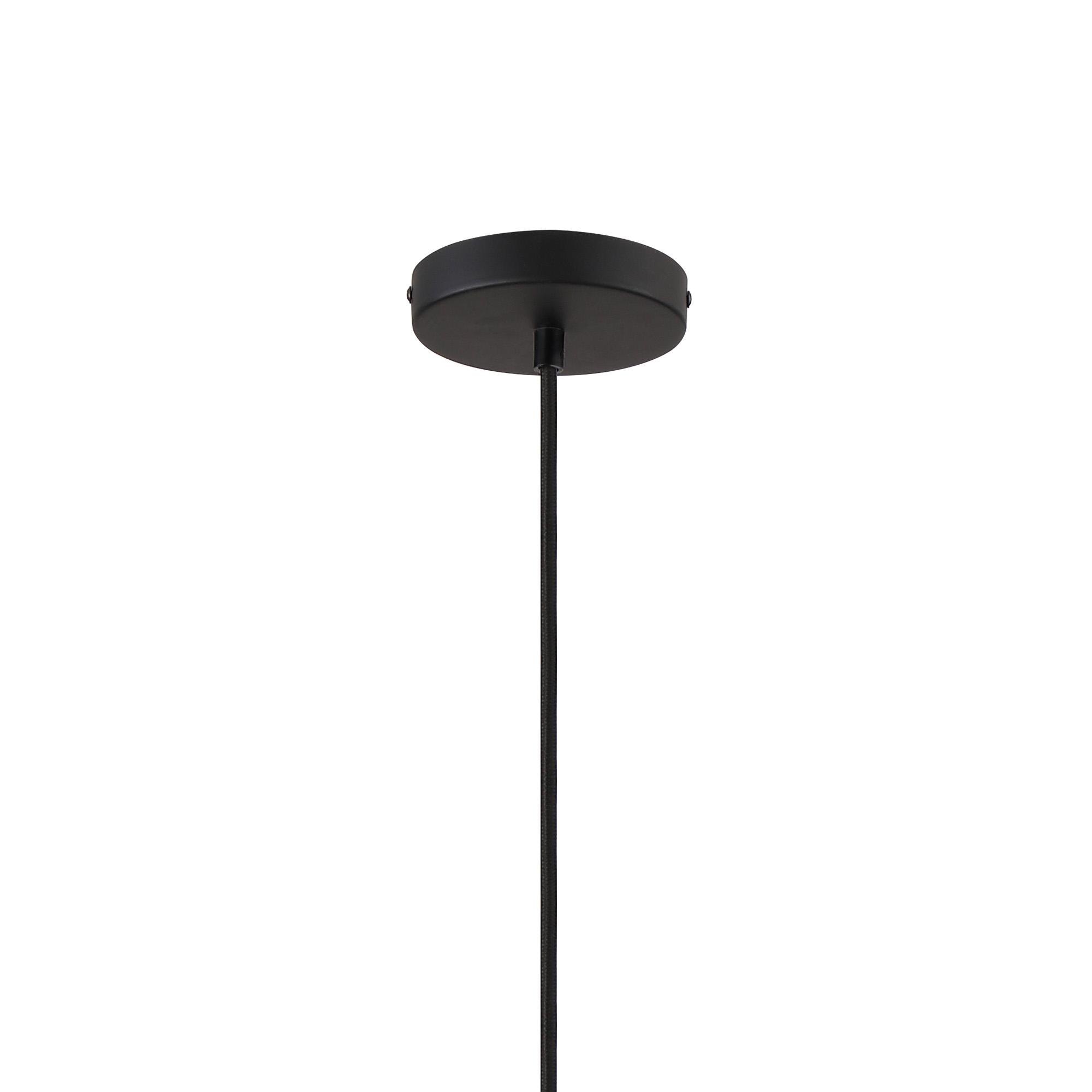 Cawdor Single Pendant, 1 Light E27, Matt Black/Opal Wine Glass