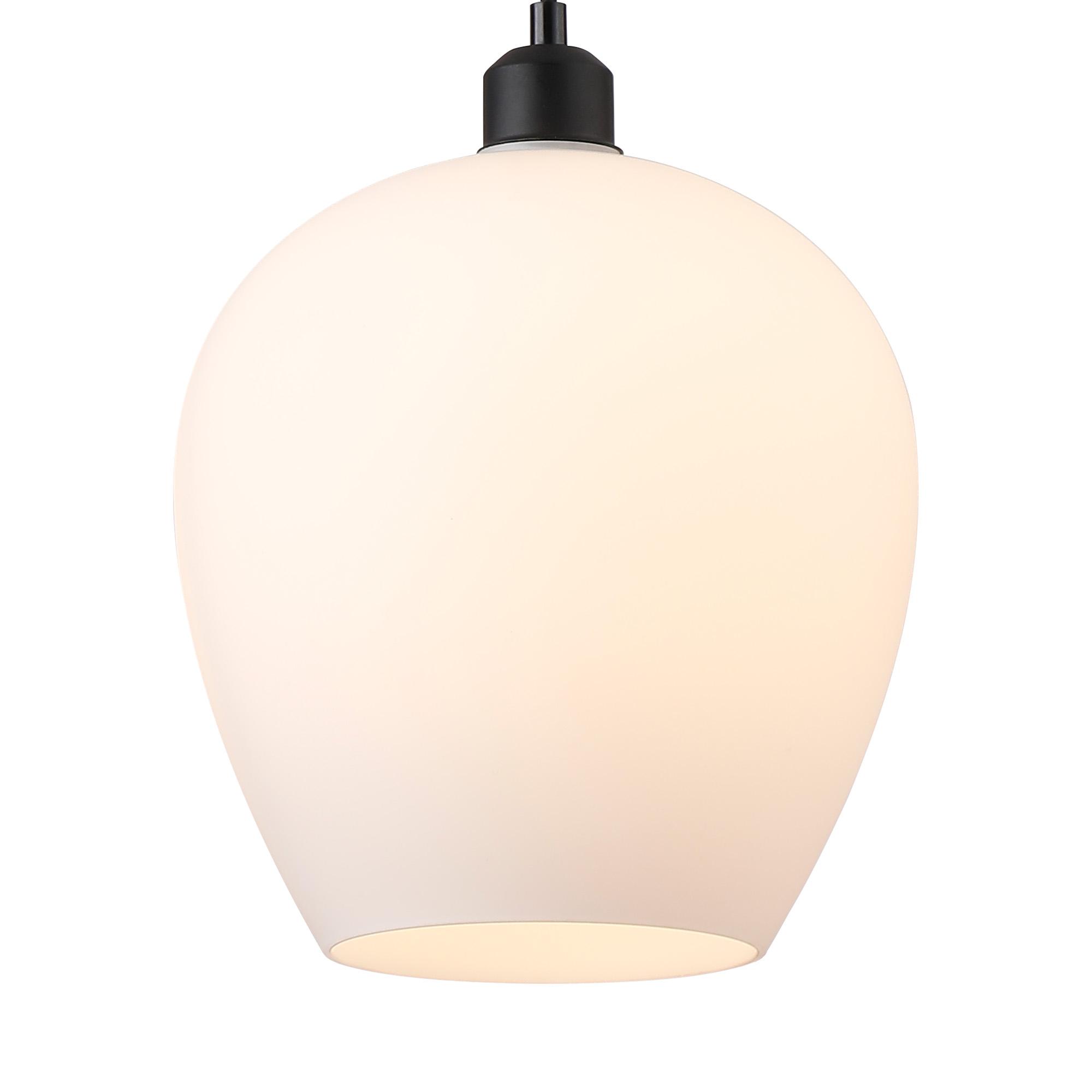 Cawdor Single Pendant, 1 Light E27, Matt Black/Opal Wine Glass