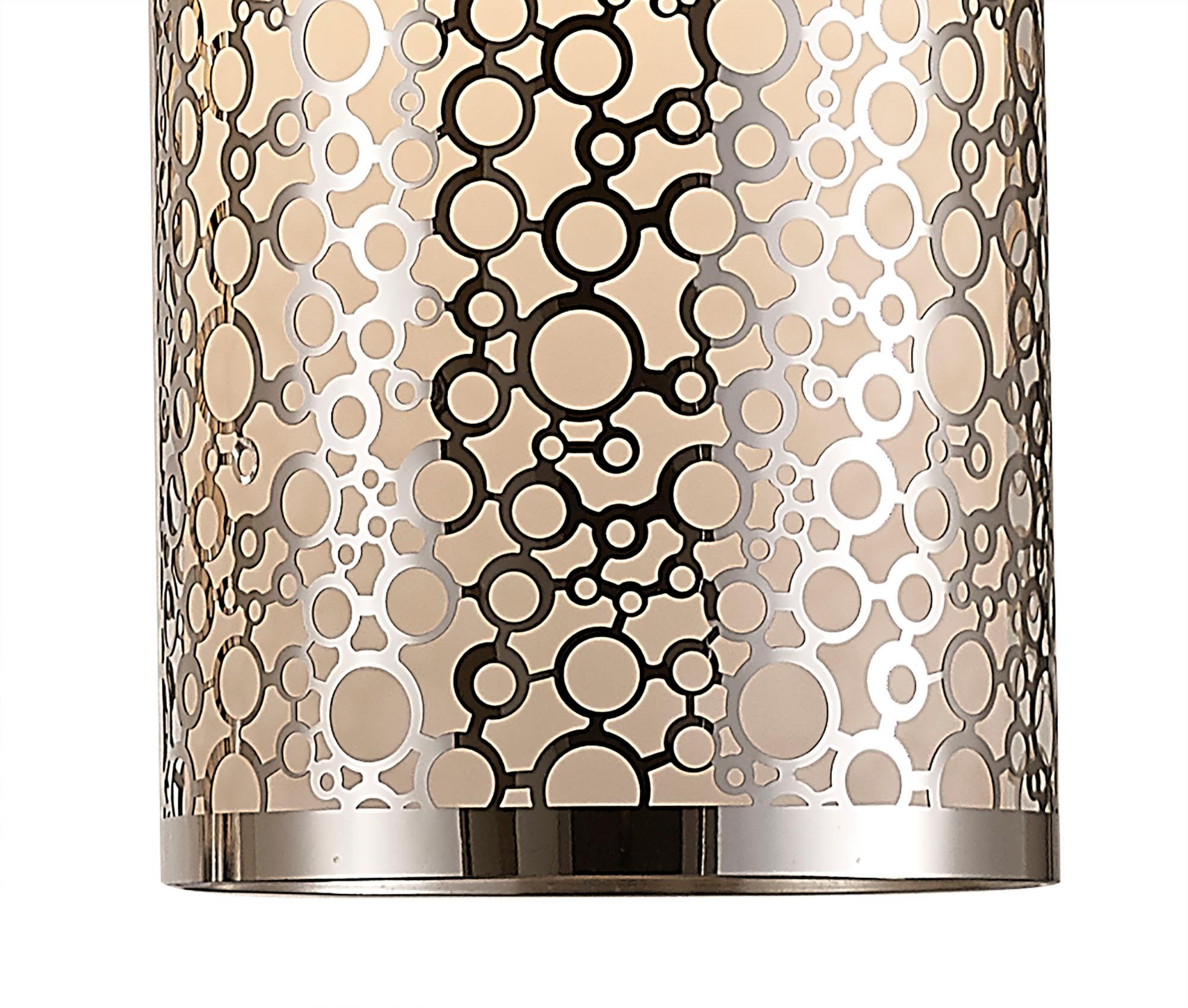 * Charon Circle Pattern Pendant 3 Light E27 Linear Polished Chrome