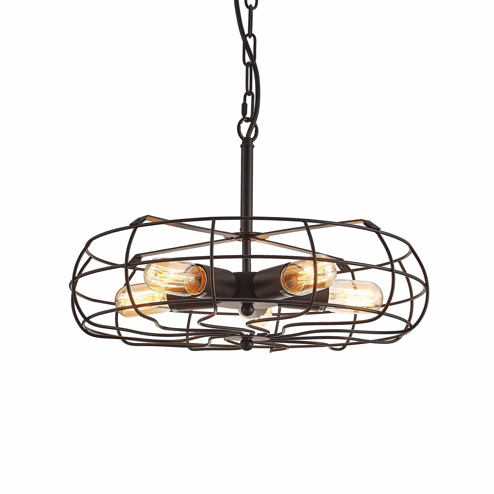 Claudia 47cm Pendant 5 Light E27 Black