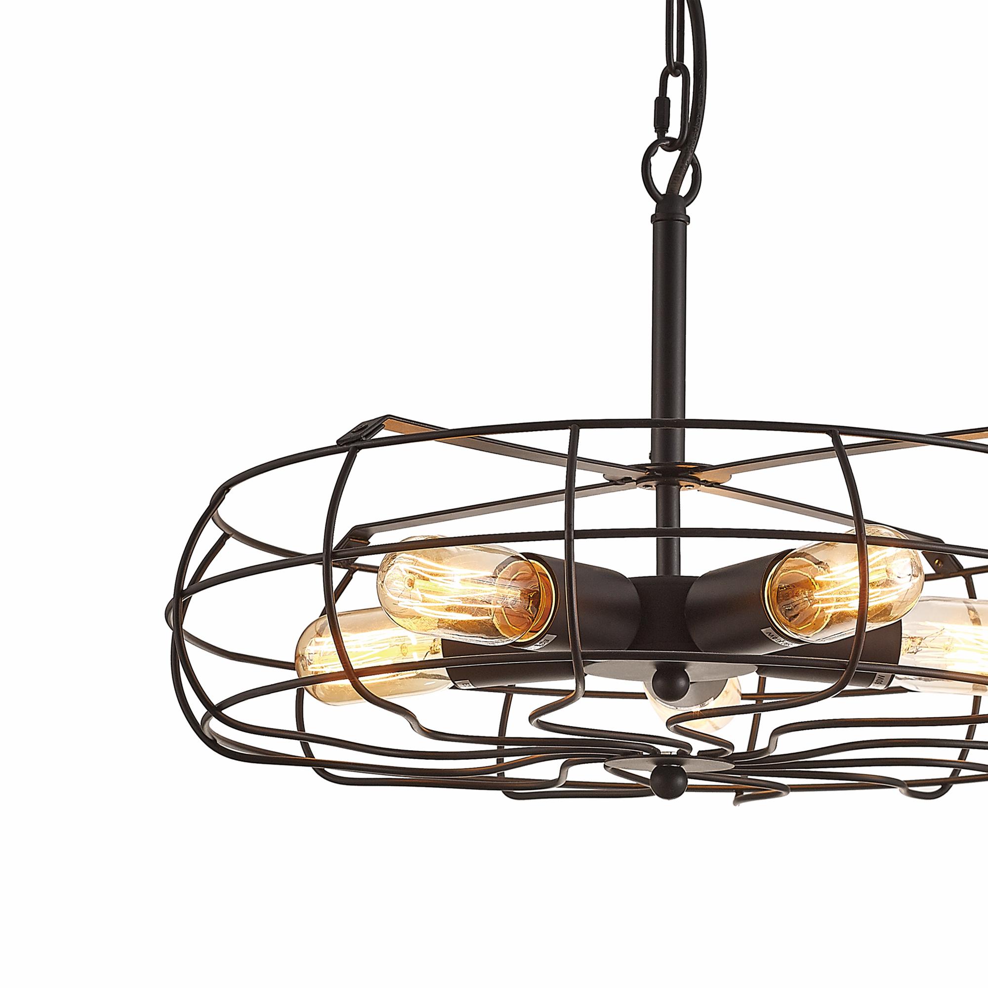 Claudia 47cm Pendant 5 Light E27 Black
