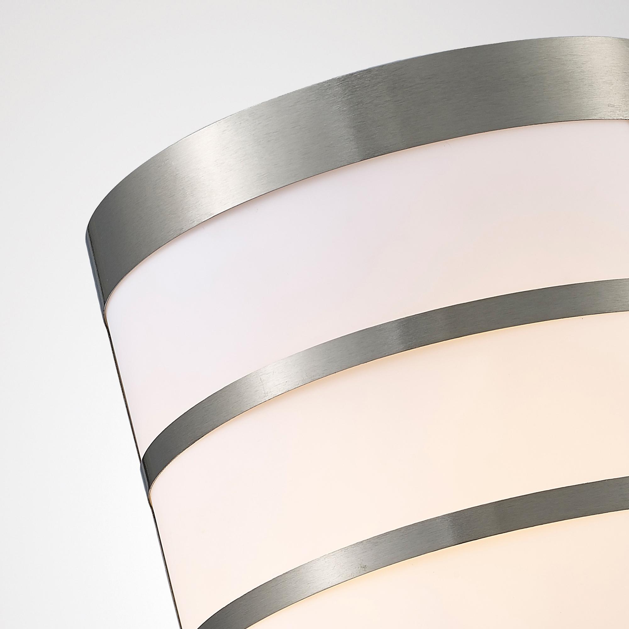 * Clayton Flush Wall Lamp 1 Light E27 IP44 Exterior Louvre Design Stainless Steel/Opal