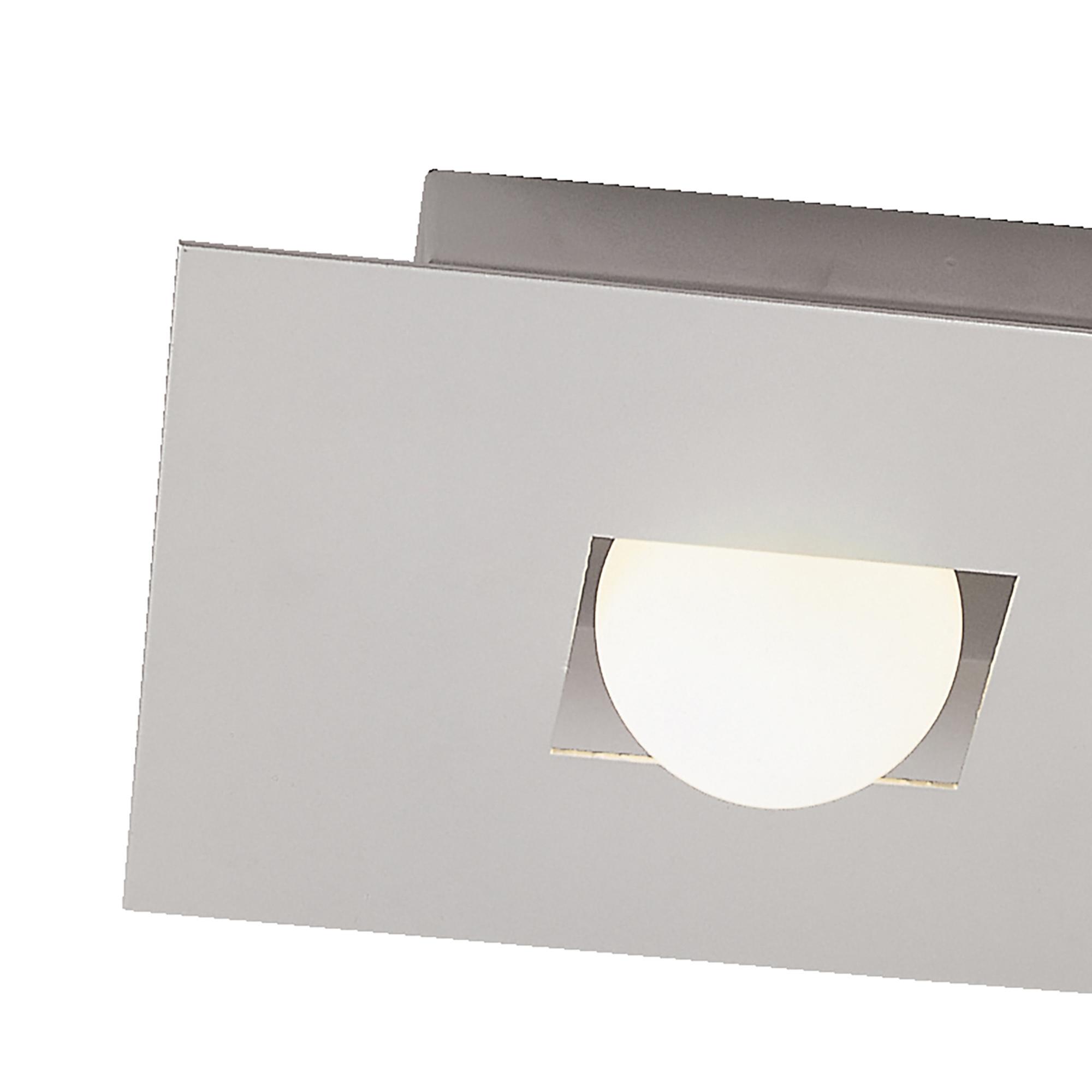 Cocoon Rectangular Flush Ceiling 2 Light G9, Silver/Frosted White Glass