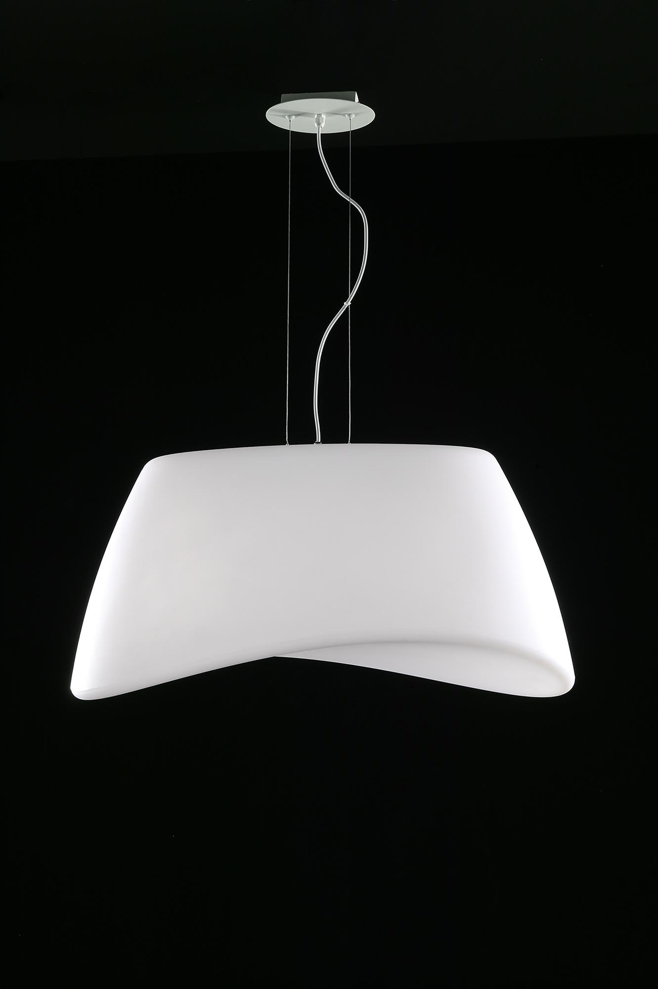 Cool Pendant 2 Light E27 Oval Outdoor IP44, Matt White/Opal White