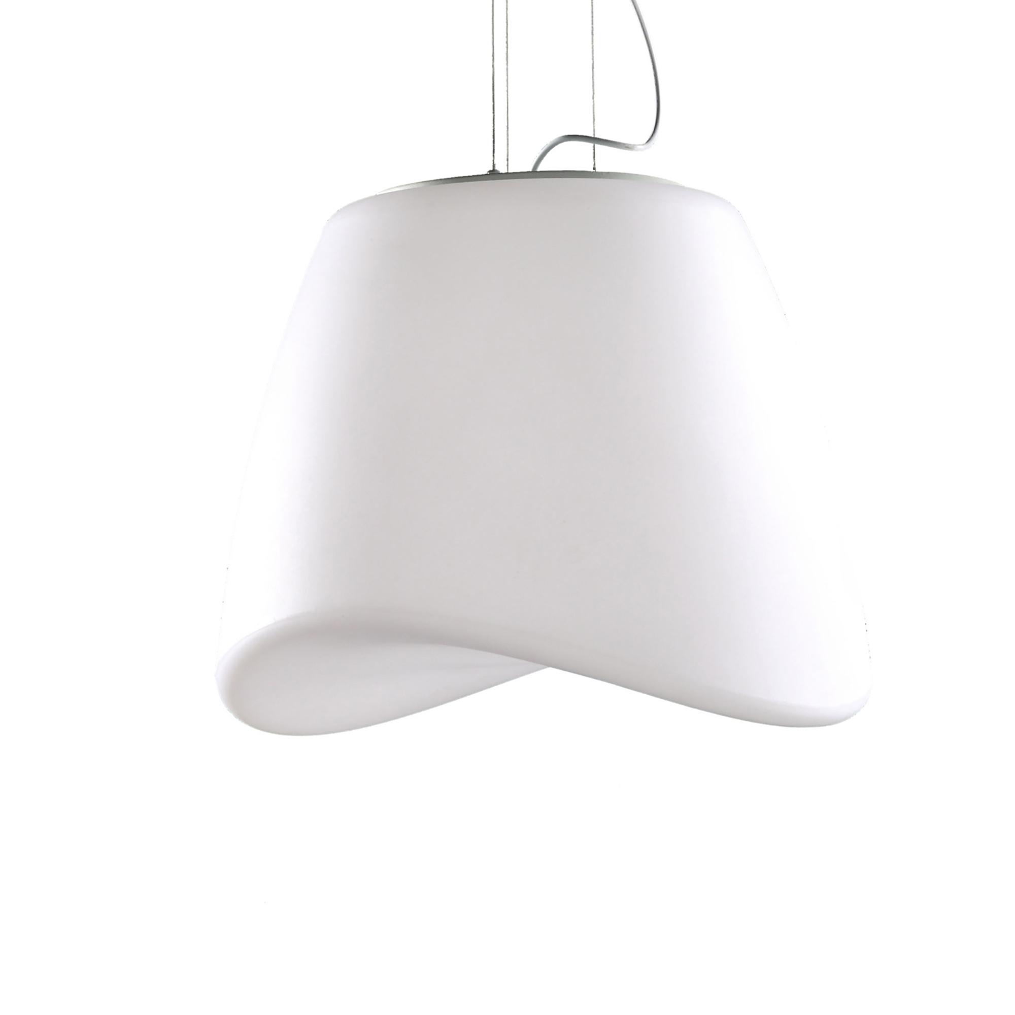 Cool 51cm Pendant 3 Light E27 Round Outdoor IP44, Matt White / Opal White