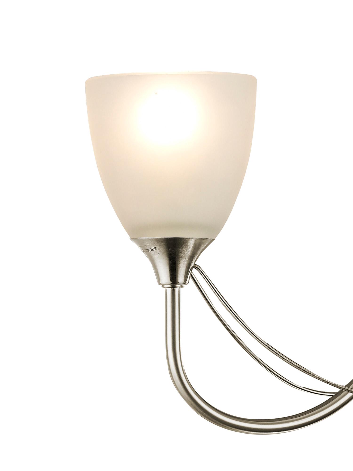 Cooper 46cm Ceiling 3 Light E14 Satin Nickel/Opal Glass