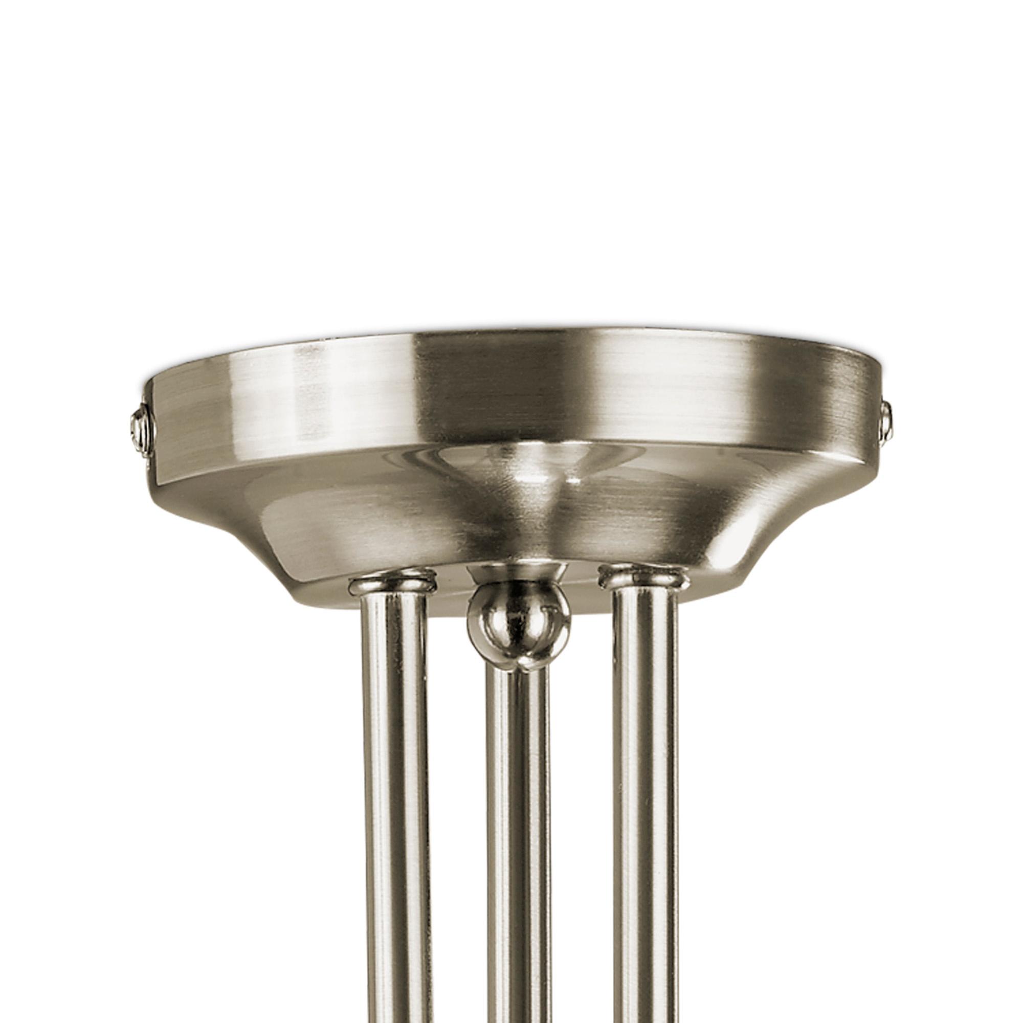 Cooper 46cm Ceiling 3 Light E14 Satin Nickel/Opal Glass
