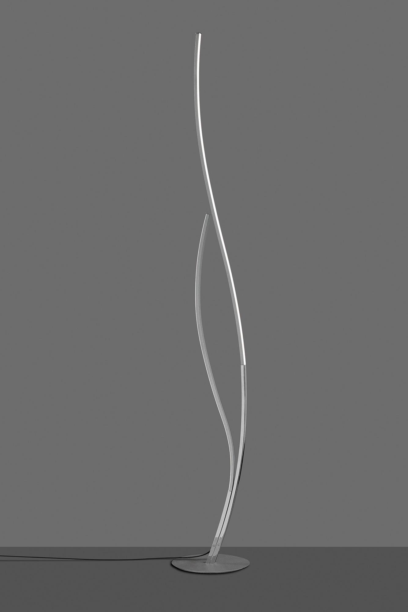 Corinto Floor Lamp 174cm, 30W LED, 3000K, 2400lm Dimmable, Silver Chrome, 3yrs Warranty