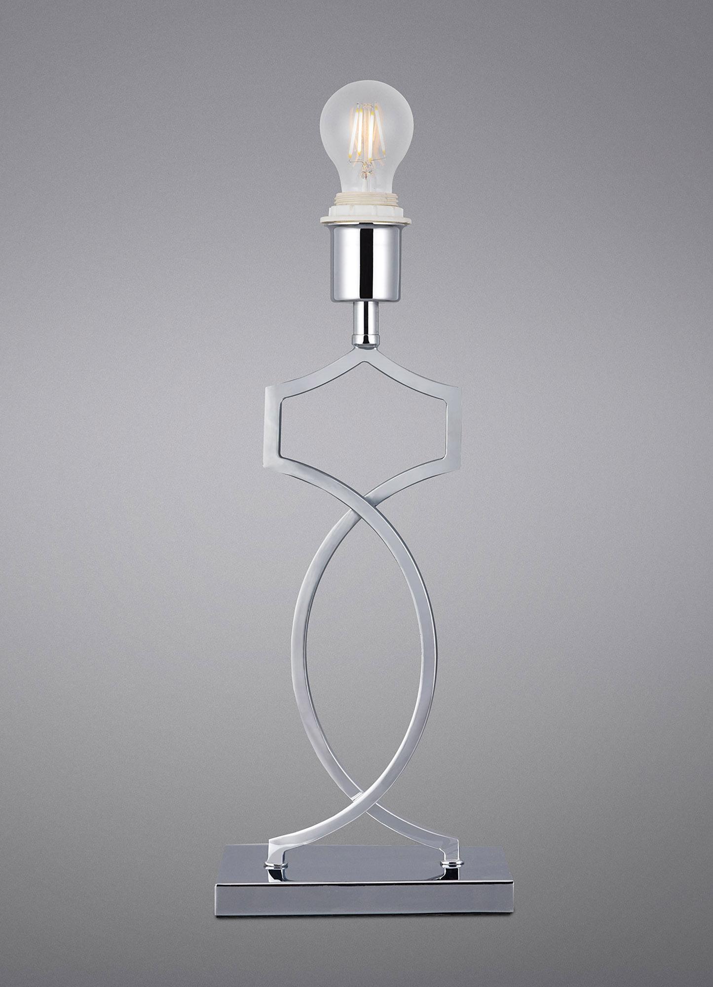 Courtyard Rectangular Base Table Lamp Without Shade, Inline Switch
