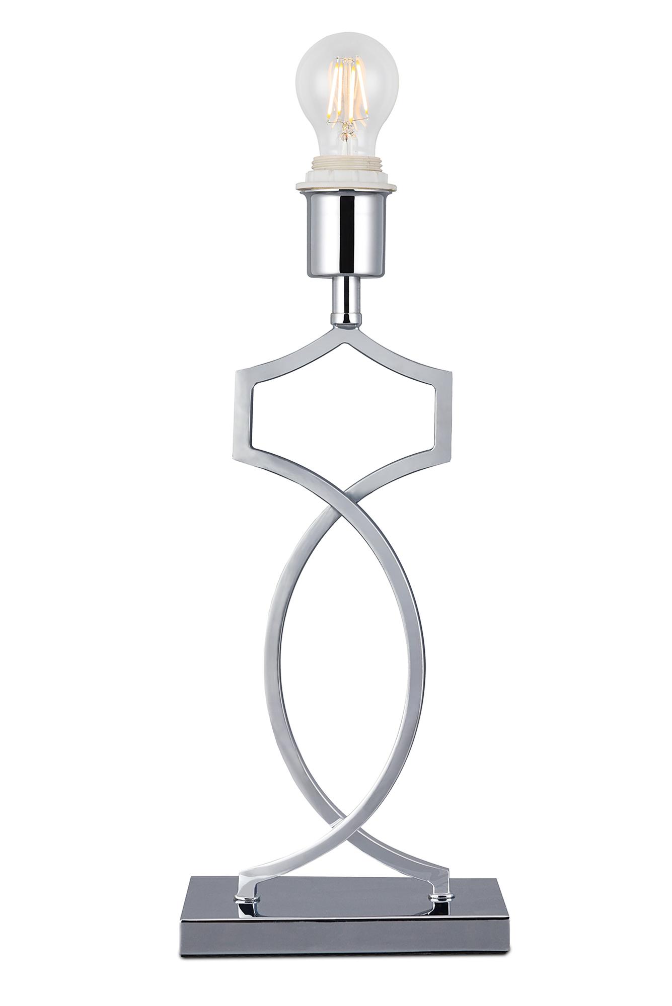 Courtyard Rectangular Base Table Lamp Without Shade, Inline Switch