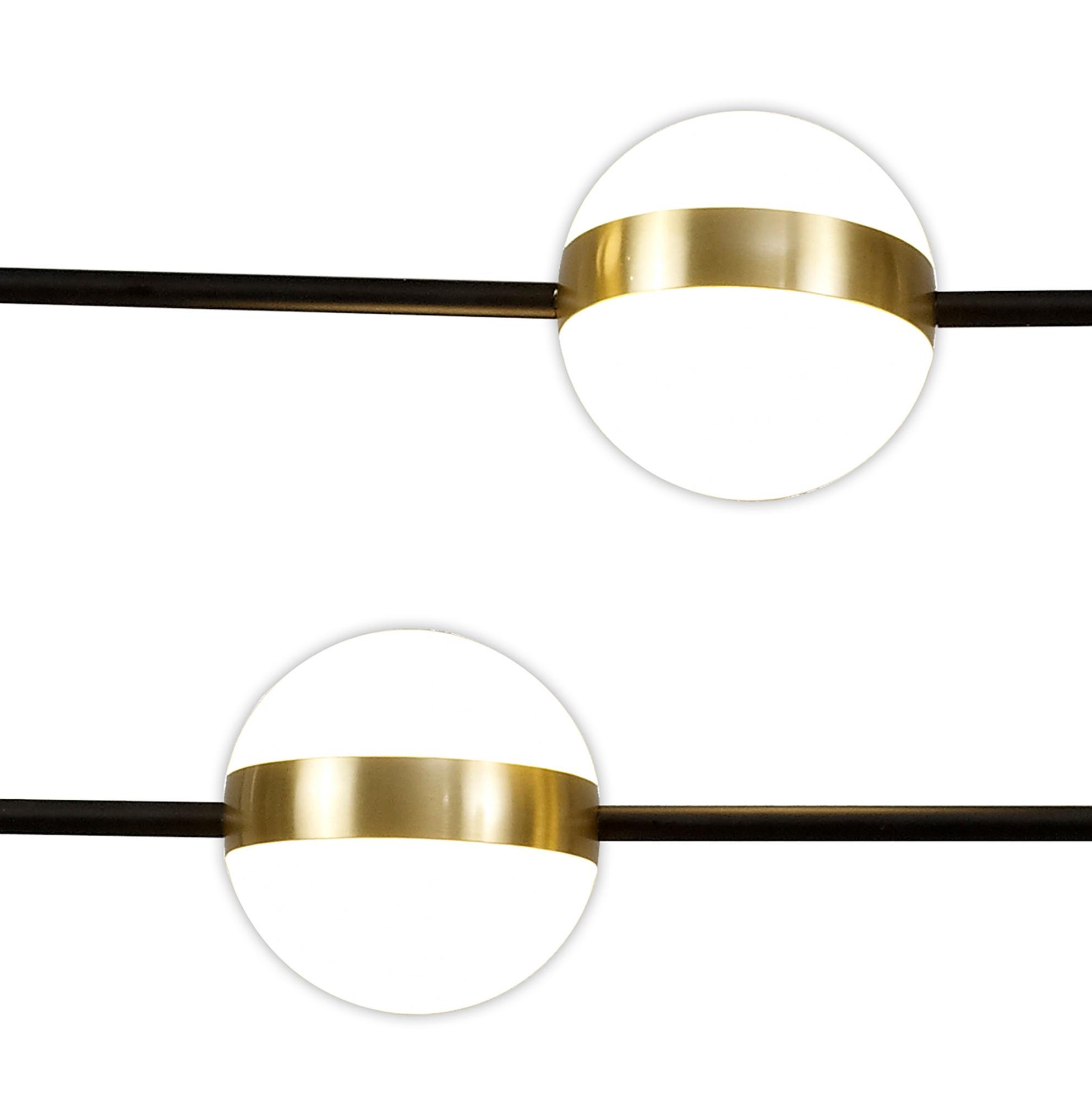 Cuba Criss Cross Linear Pendant 4 Light, 32W LED, 3000K, 2400lm, Gold, Black, 3yrs Warranty