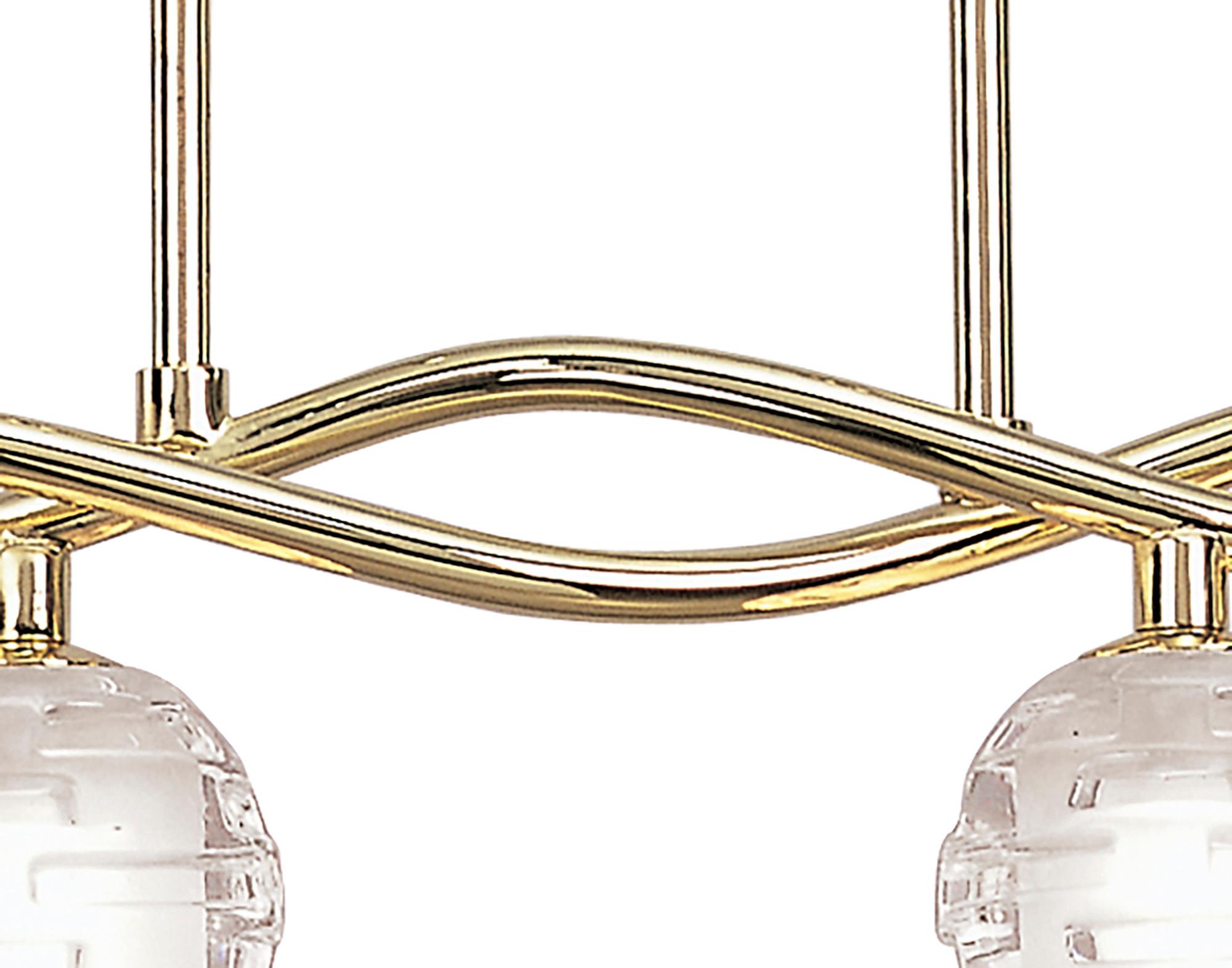 Dali Telescopic Linear Pendant Line 4 Light G9, Polished Brass