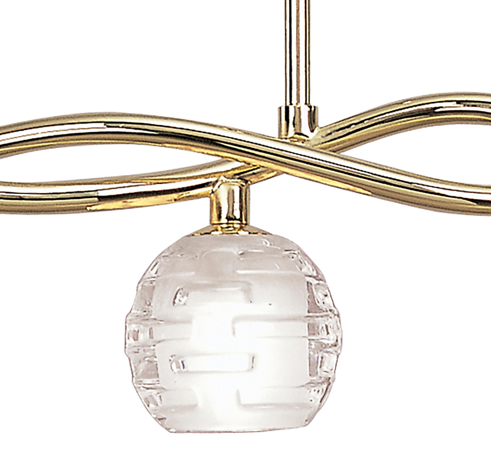Dali Telescopic Linear Pendant Line 4 Light G9, Polished Brass