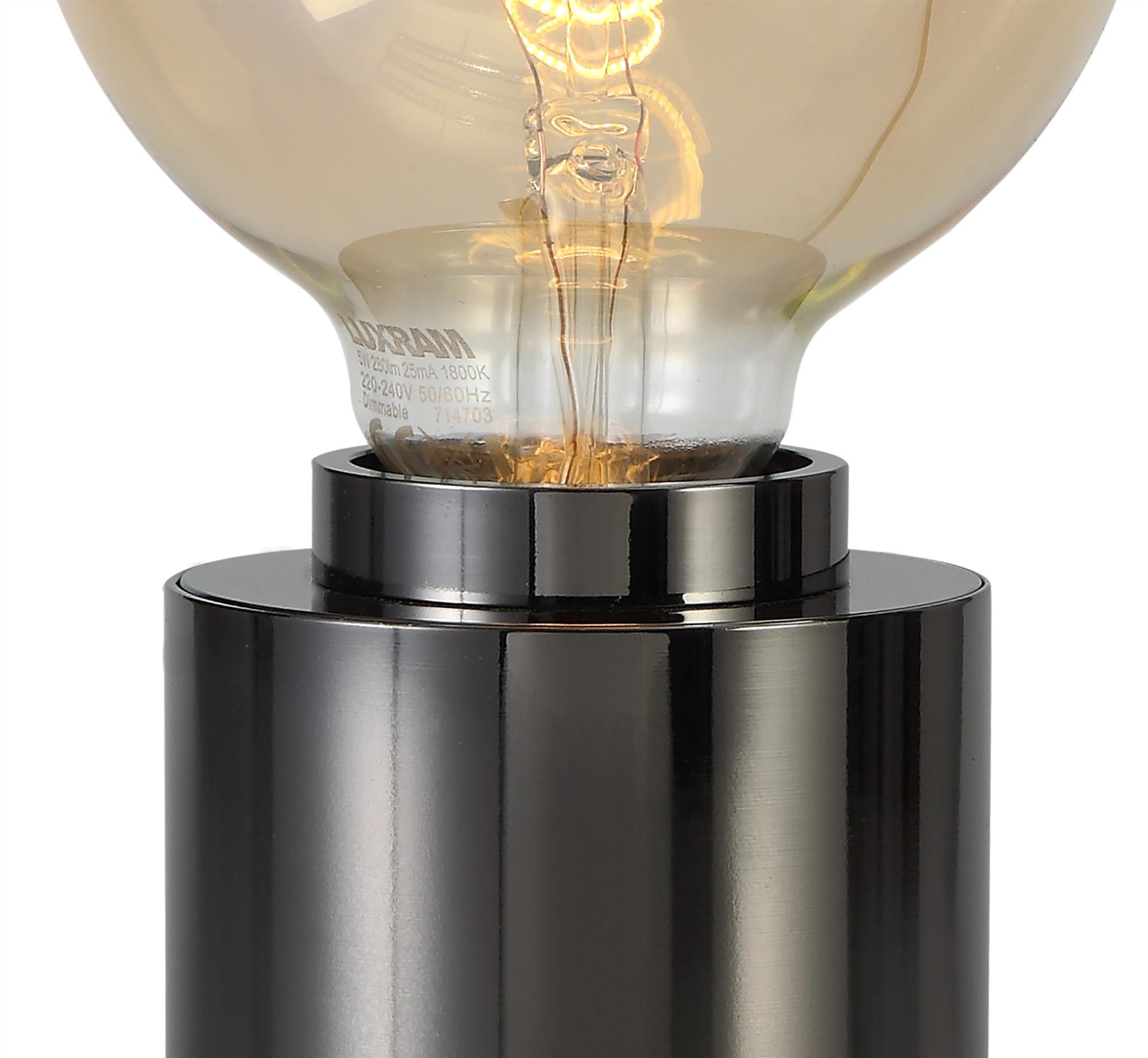 Delp Table Lamp, 1 Light E27, Dimmable, Pearl Black, (Lamps Not Included)