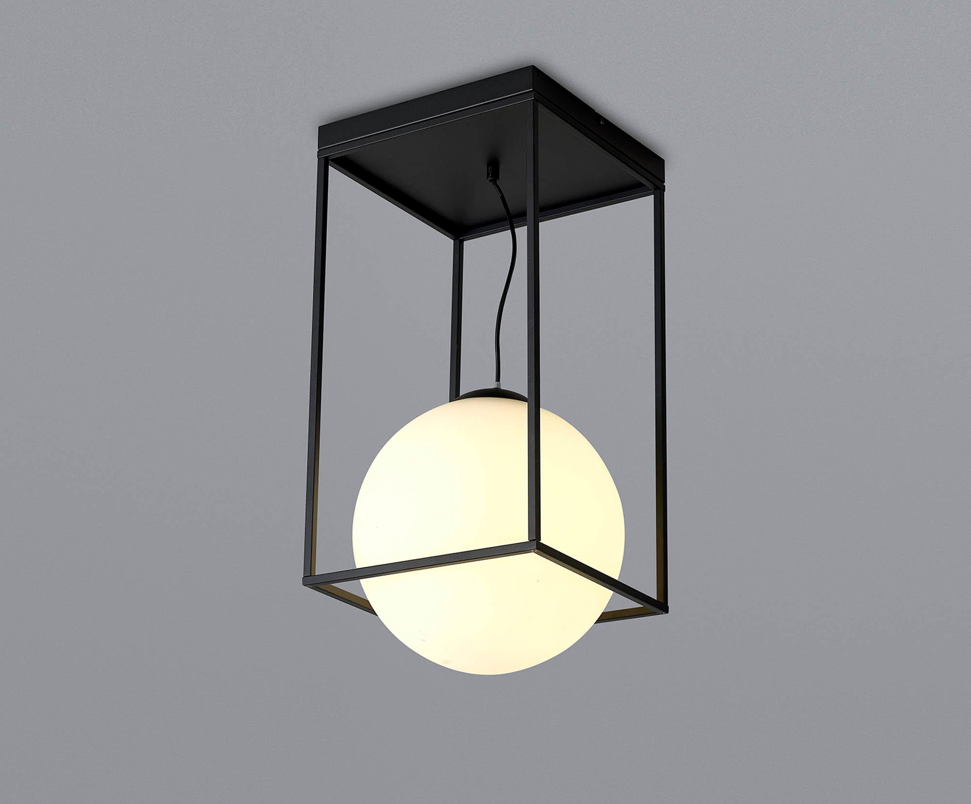 Desigual Large Tall Semi Flush, 1 Light E27, Matt Black