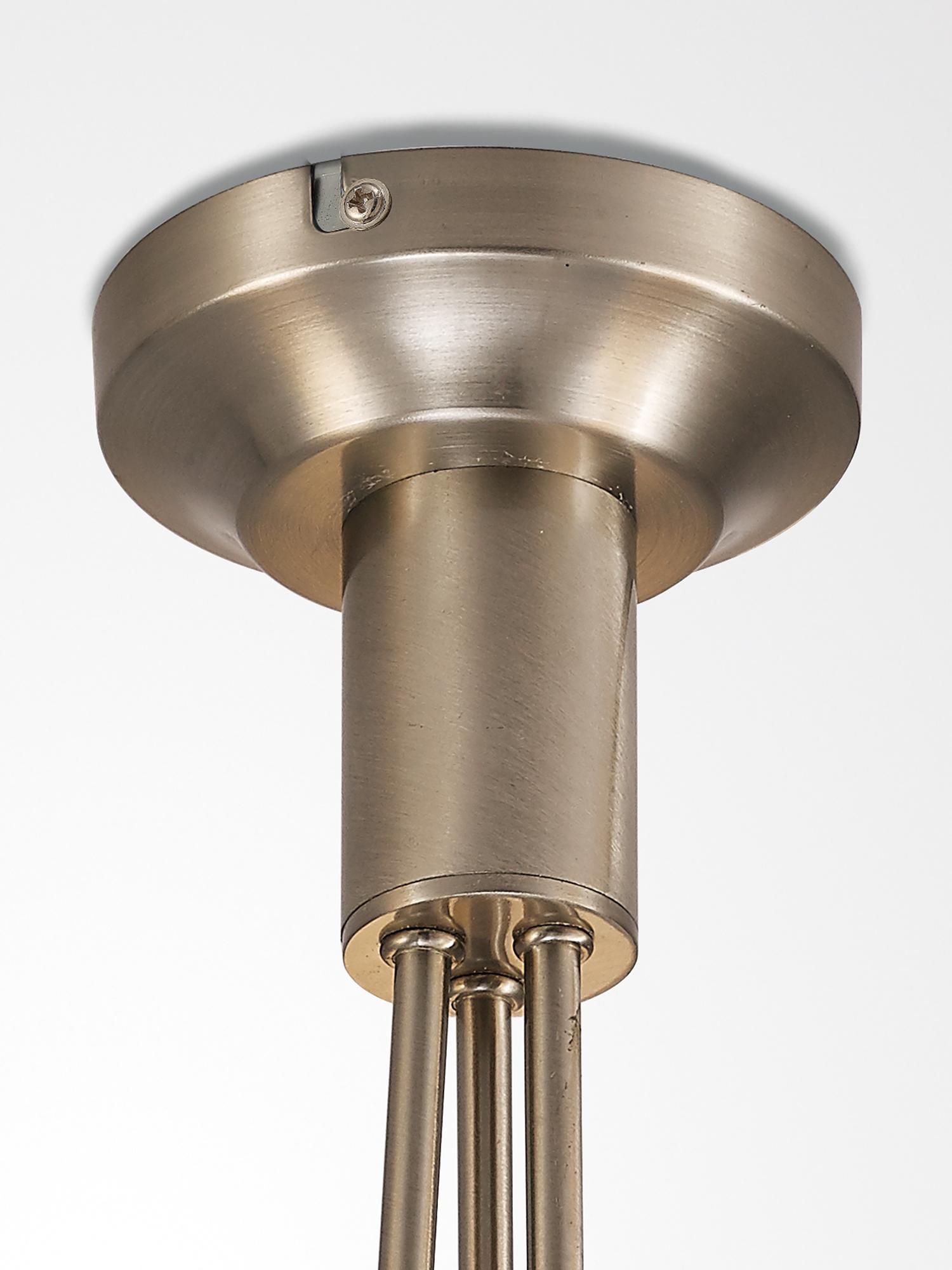 Devon 46cm Ceiling 3 Light E14 Satin Nickel/Opal Glass