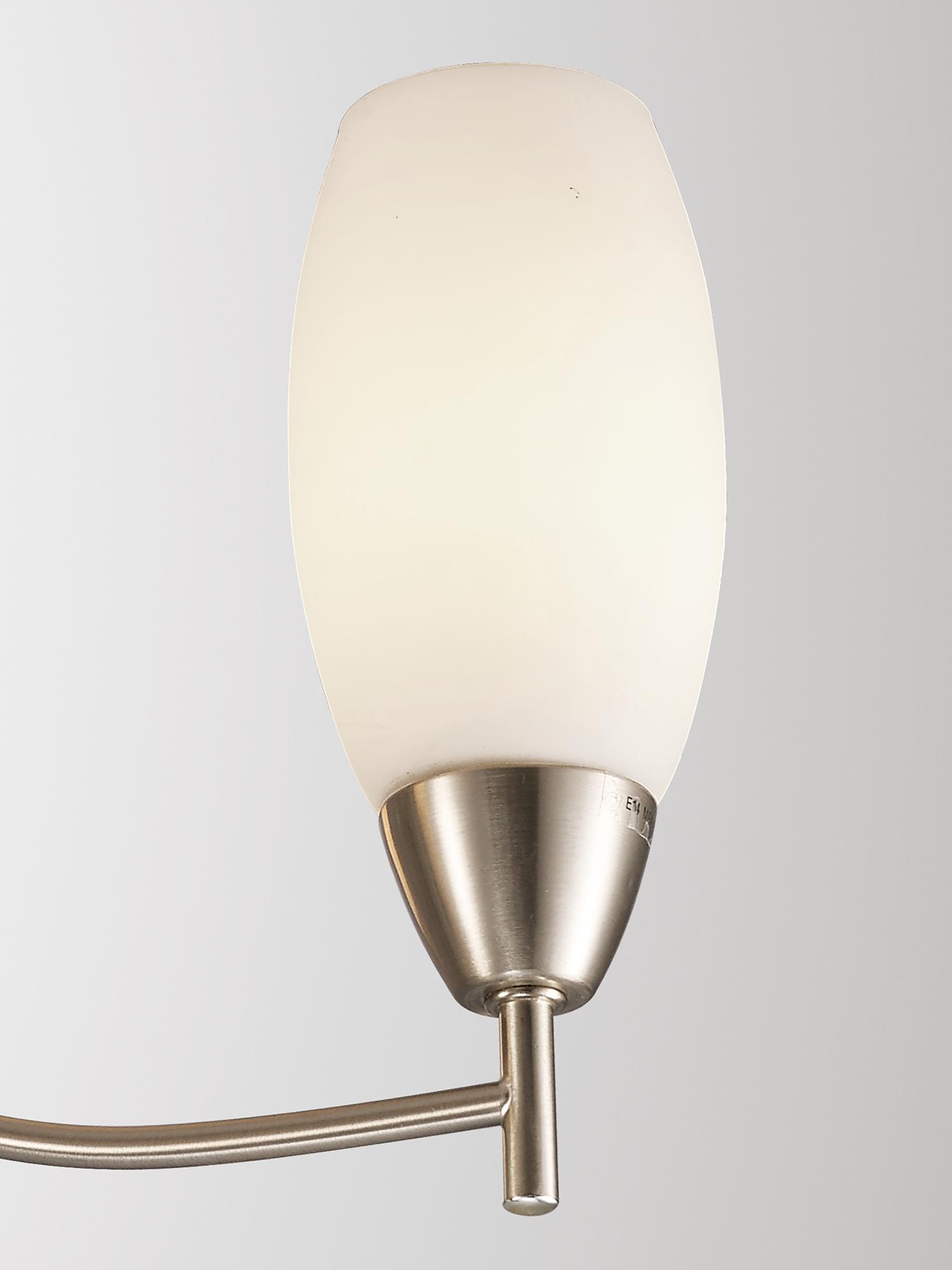 Devon 46cm Ceiling 3 Light E14 Satin Nickel/Opal Glass