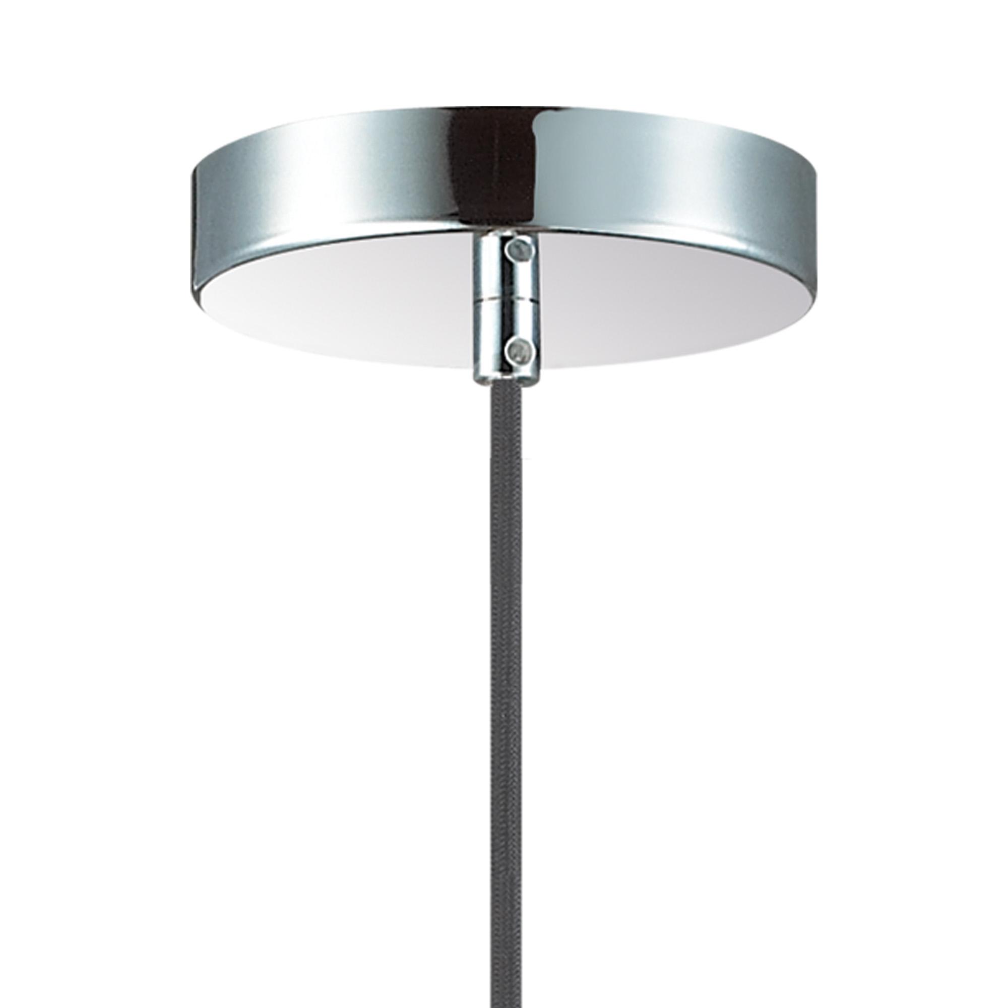 Dreifa 1.5m Single Pendant, 1 x E27, Polished Chrome/Black Braided Cable (Maximum Load 1.5kg)
