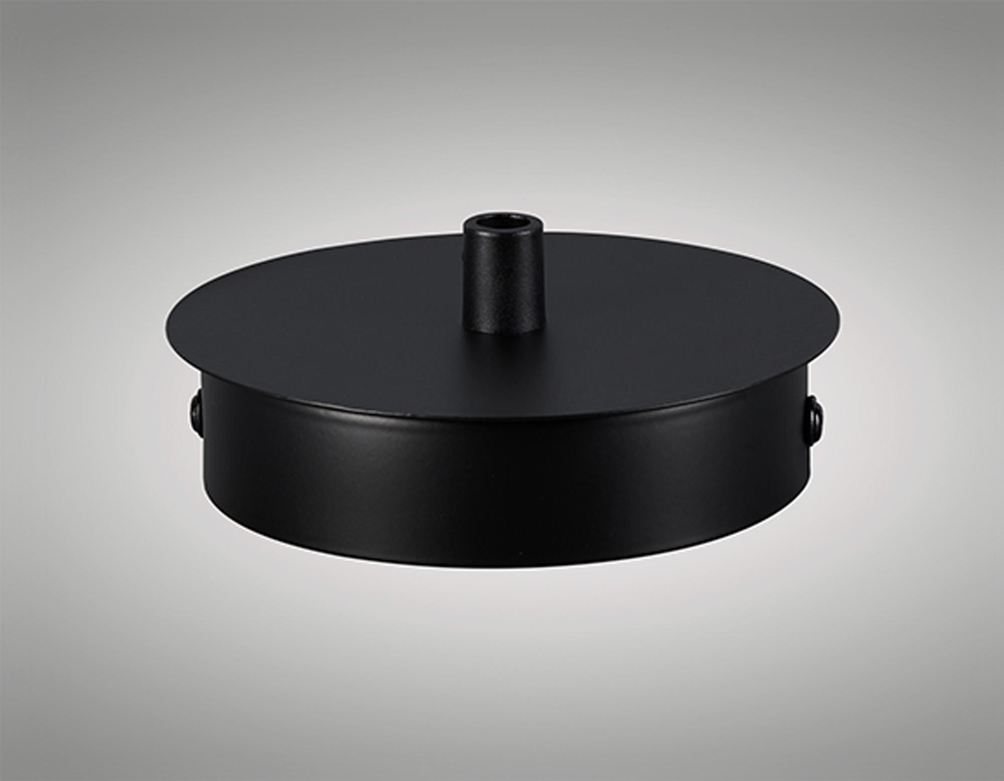 Dreifa Ceiling Box Matt Black, c/w Cable Grip, Earth Wire & 3 Pole Terminal Block
