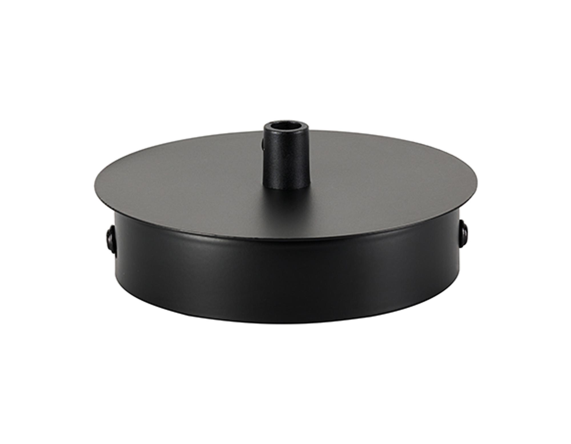 Dreifa Ceiling Box Matt Black, c/w Cable Grip, Earth Wire & 3 Pole Terminal Block