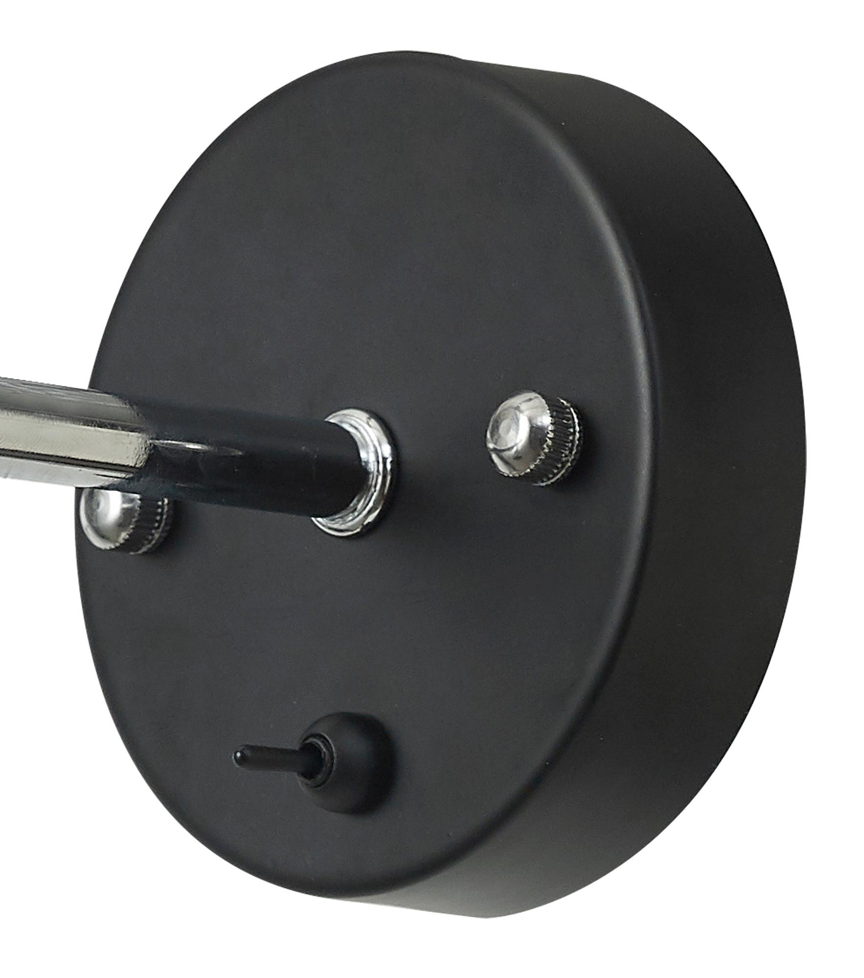 Dreifa Switched Wall Light, 1 x E27, Black/Polished Chrome