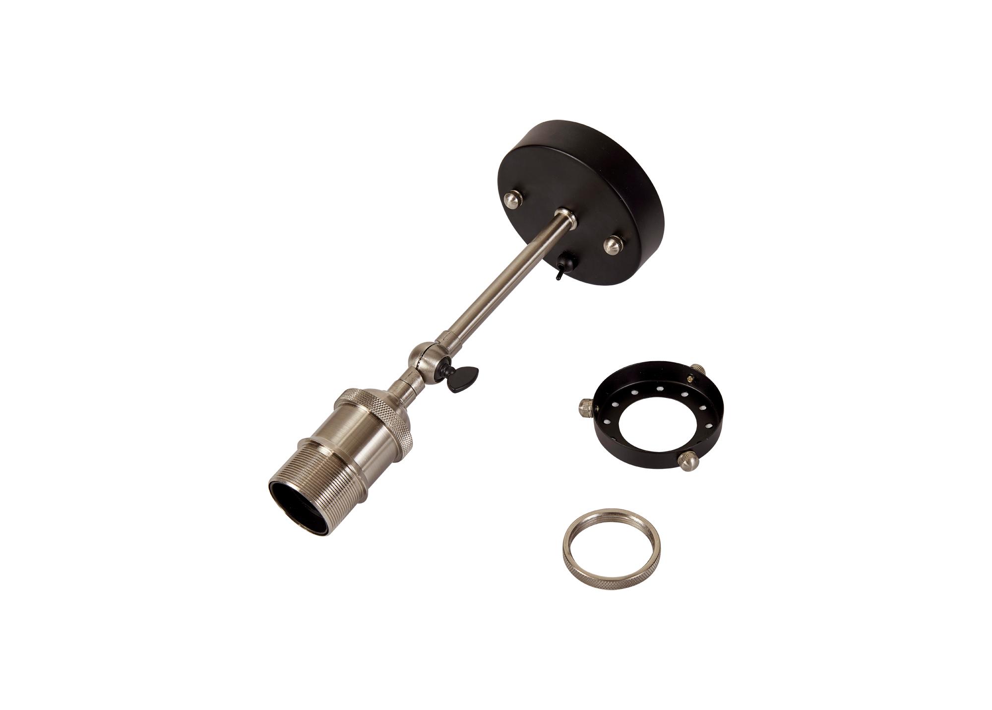 Dreifa Switched Wall Light, 1 x E27, Black/Polished Chrome