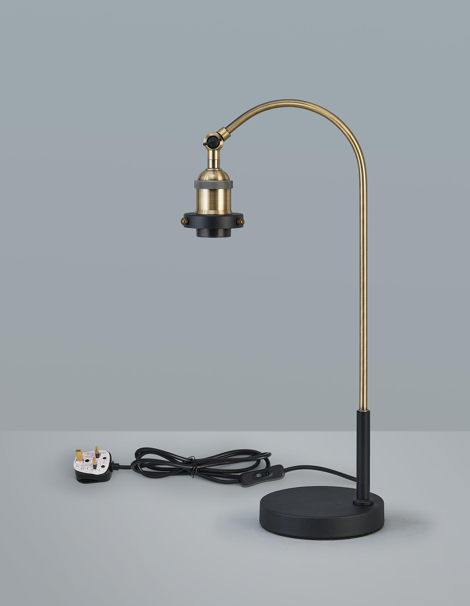 Dreifa Curved Over Arm Table Lamp Without Shade