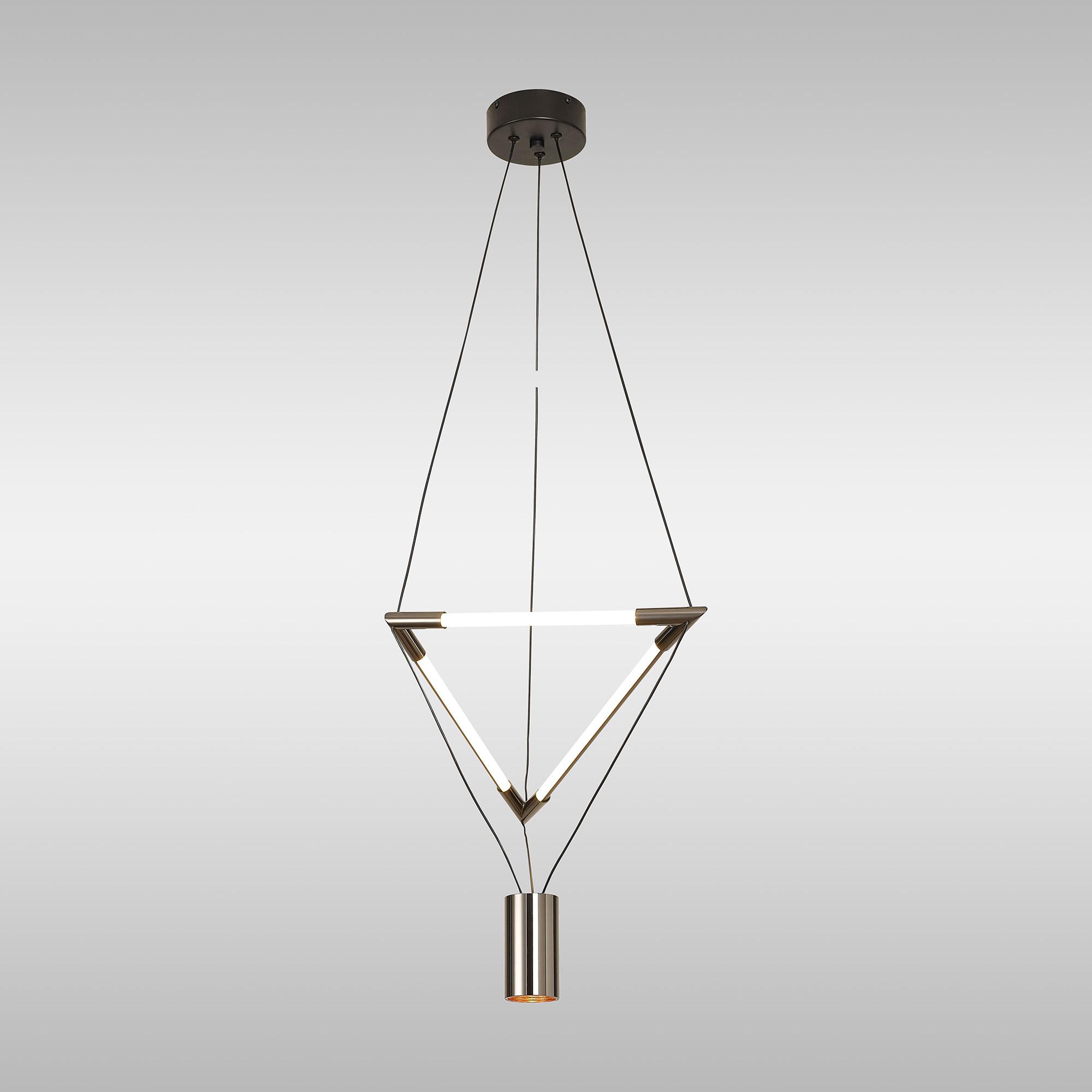 Electra Small Pendant 7W + 14W LED, 3000K, 1600lm, Black/Black Chrome/White Acrylic, 3yrs Warranty