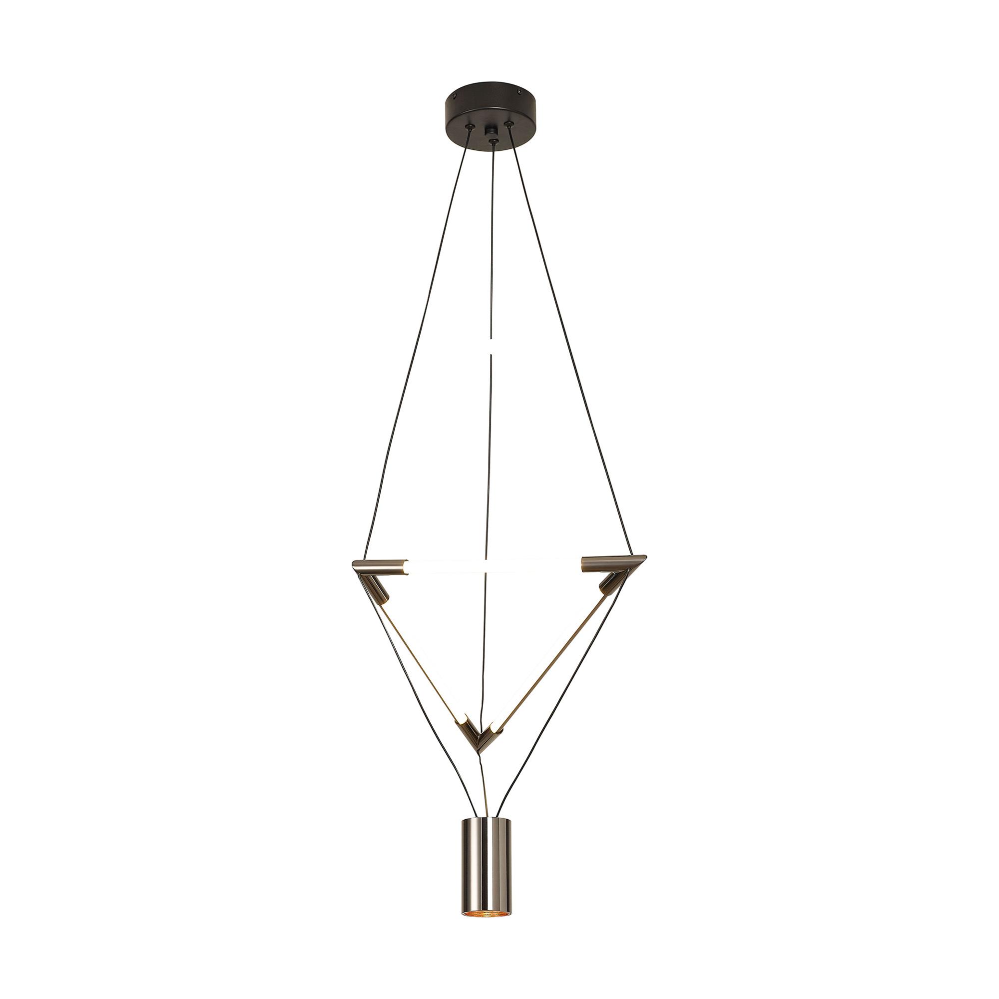 Electra Small Pendant 7W + 14W LED, 3000K, 1600lm, Black/Black Chrome/White Acrylic, 3yrs Warranty