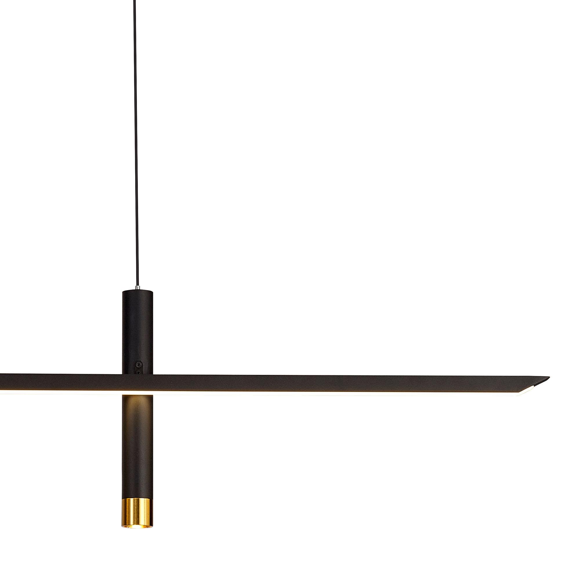 Esparta Linear Pendant, 30W LED, 3000K, 1400lm, Black / Gold, 3yrs Warranty
