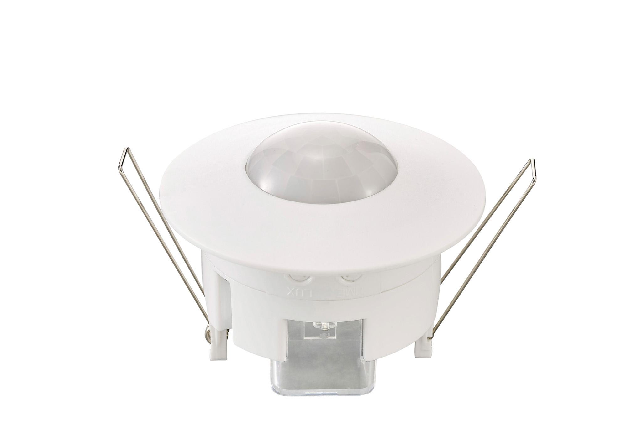 Espial Flush Mounted IP20 6m PIR Detector 360 Deg With Adjustable Time And Lux Level White Finish