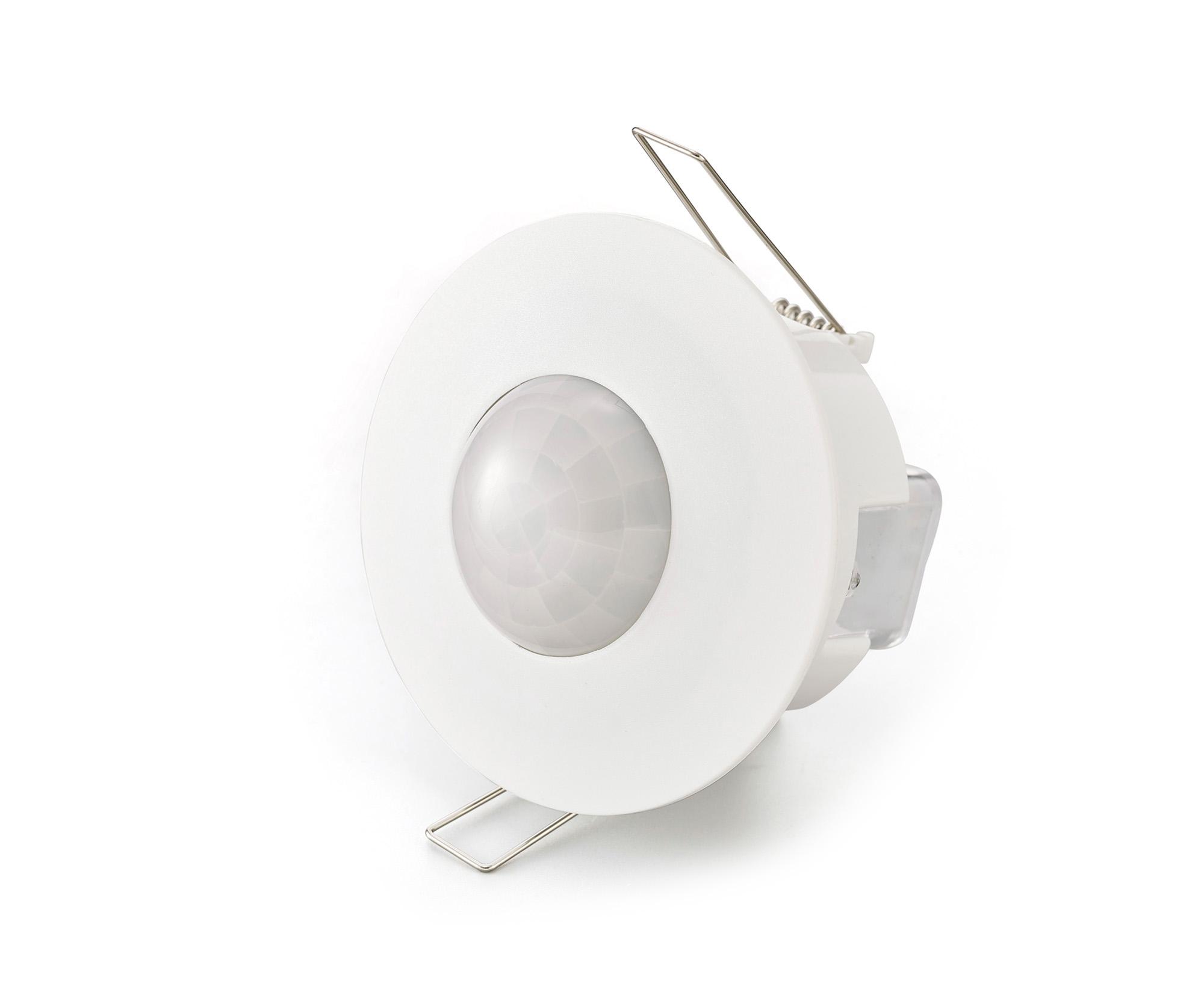 Espial Flush Mounted IP20 6m PIR Detector 360 Deg With Adjustable Time And Lux Level White Finish