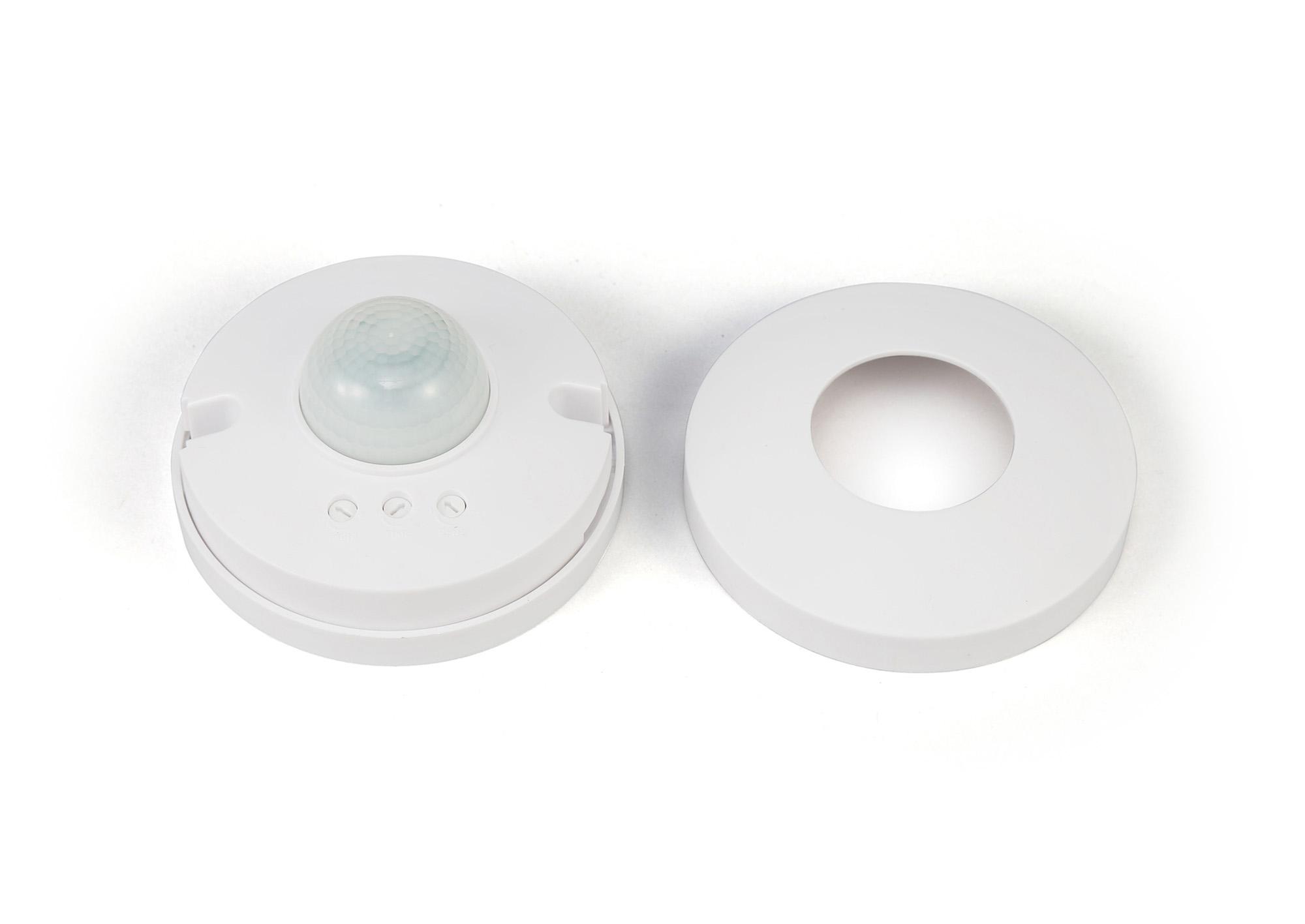 Espial Surface Mounted IP20 6m 360 Deg PIR Sensor With Adjustable Time And Lux Level White Finish